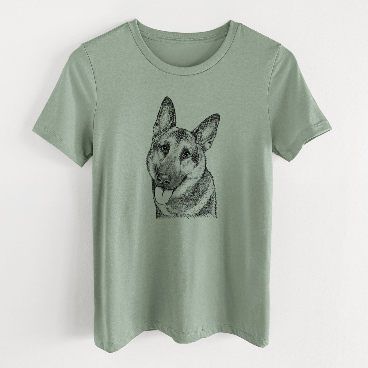 Bare Whitaker the German Shepherd - Women's Lightweight Relaxed Fit 100% Cotton Crewneck