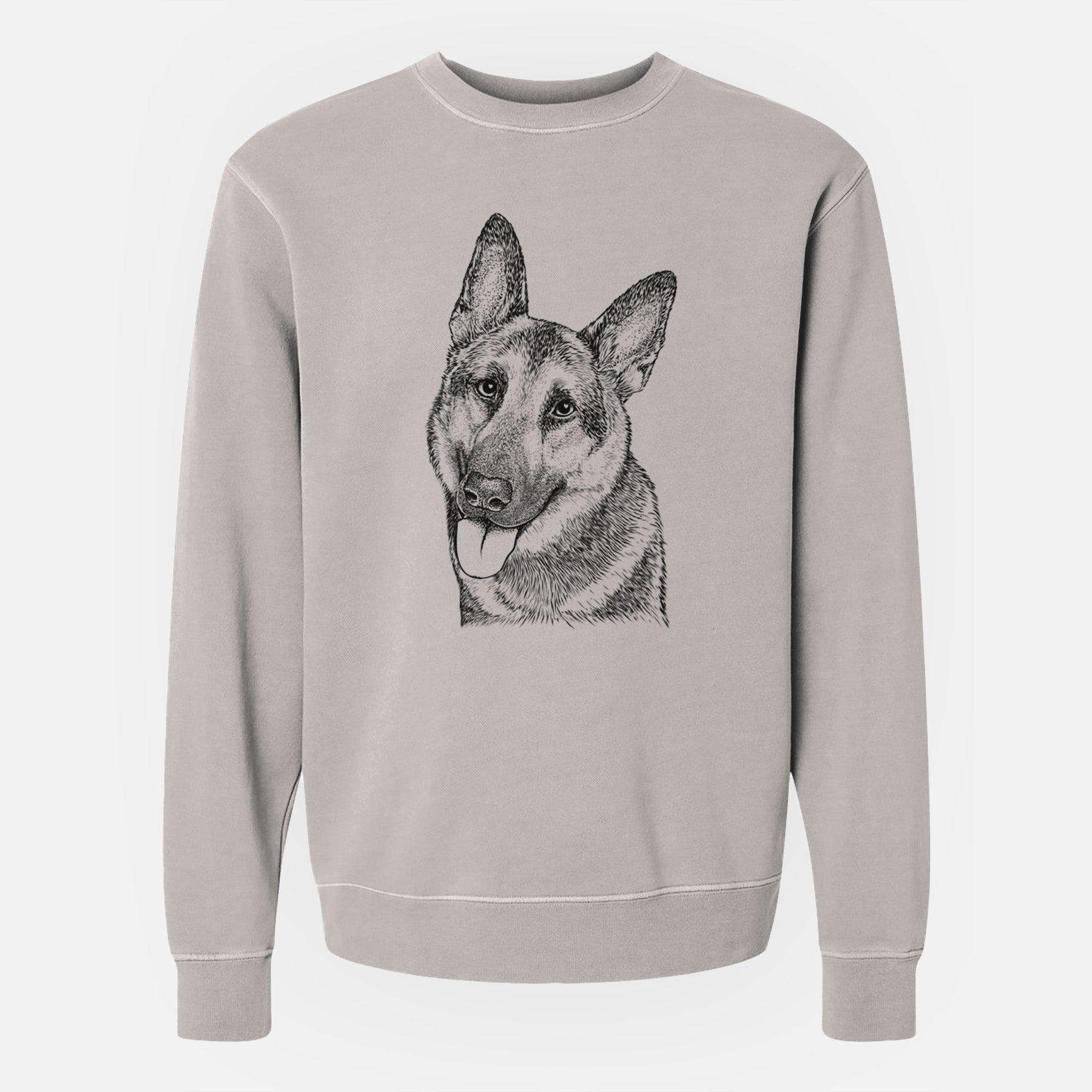 Bare Whitaker the German Shepherd - Unisex Pigment Dyed Crew Sweatshirt