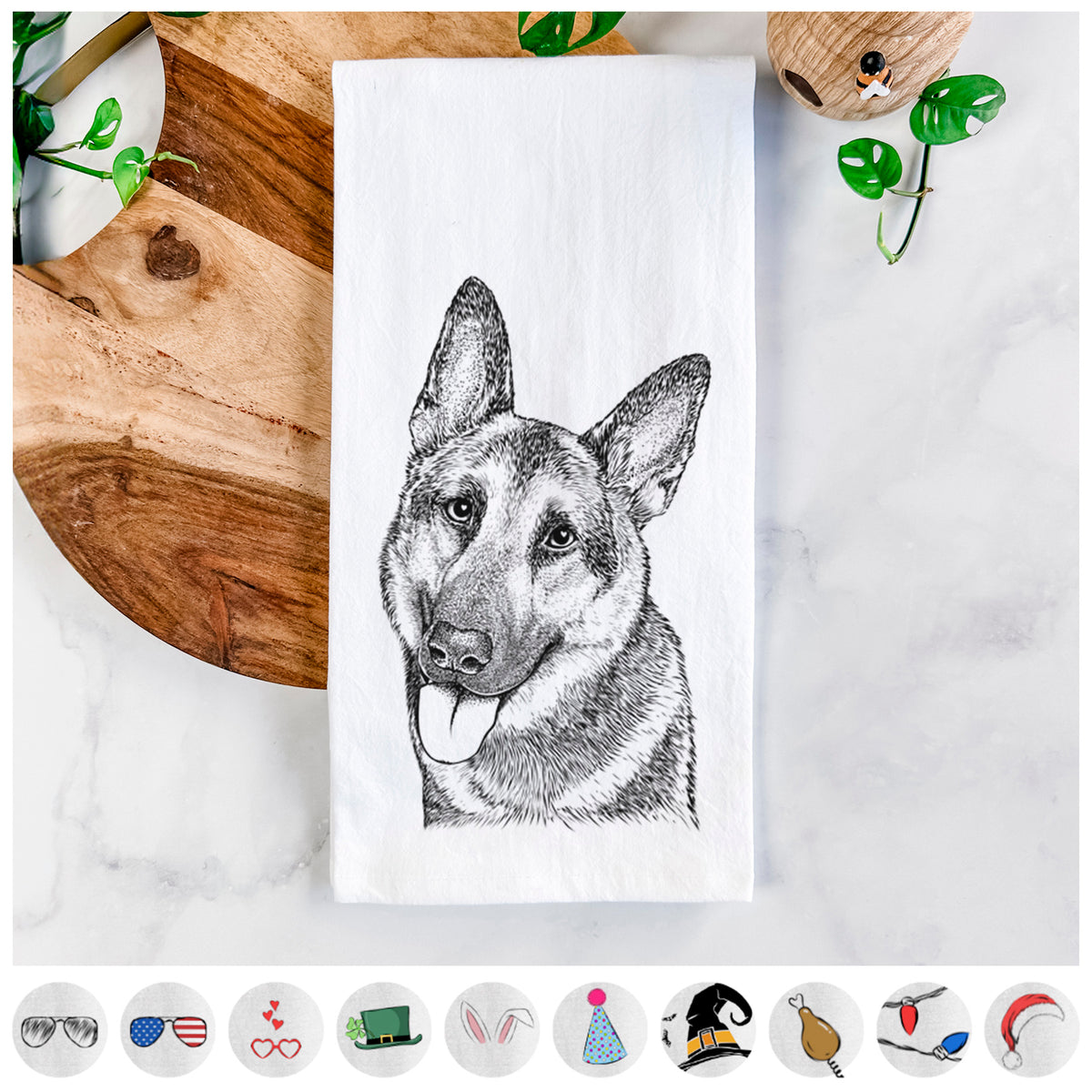 Whitaker the German Shepherd Tea Towel