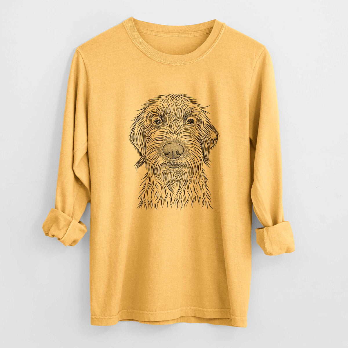 Bare Wilkins the Wirehaired Pointing Griffon - Men's Heavyweight 100% Cotton Long Sleeve