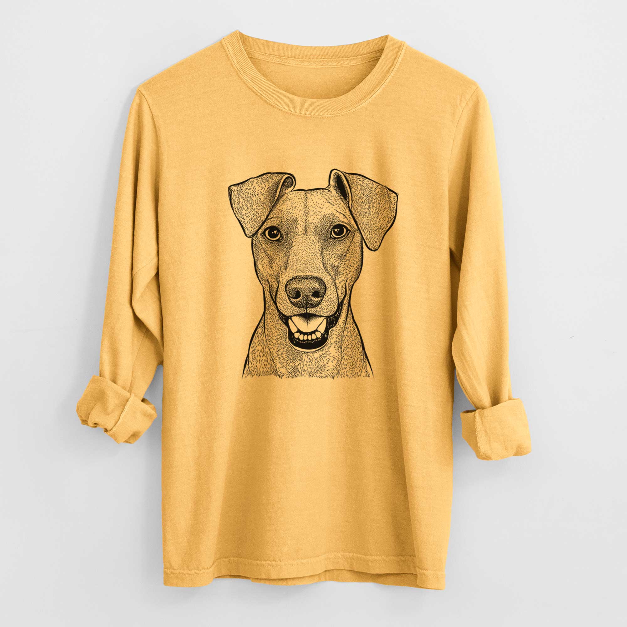 Bare Willow the German Pinscher - Men's Heavyweight 100% Cotton Long Sleeve