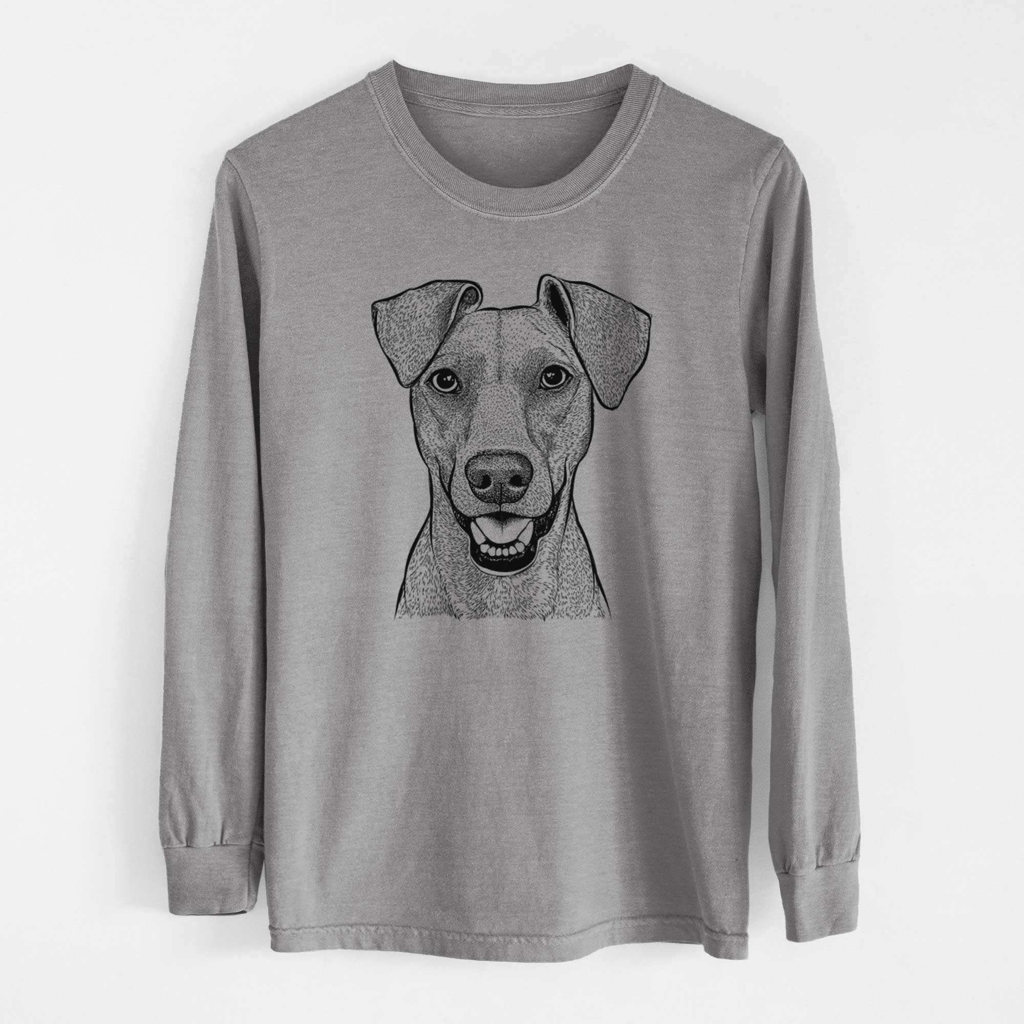 Bare Willow the German Pinscher - Men's Heavyweight 100% Cotton Long Sleeve