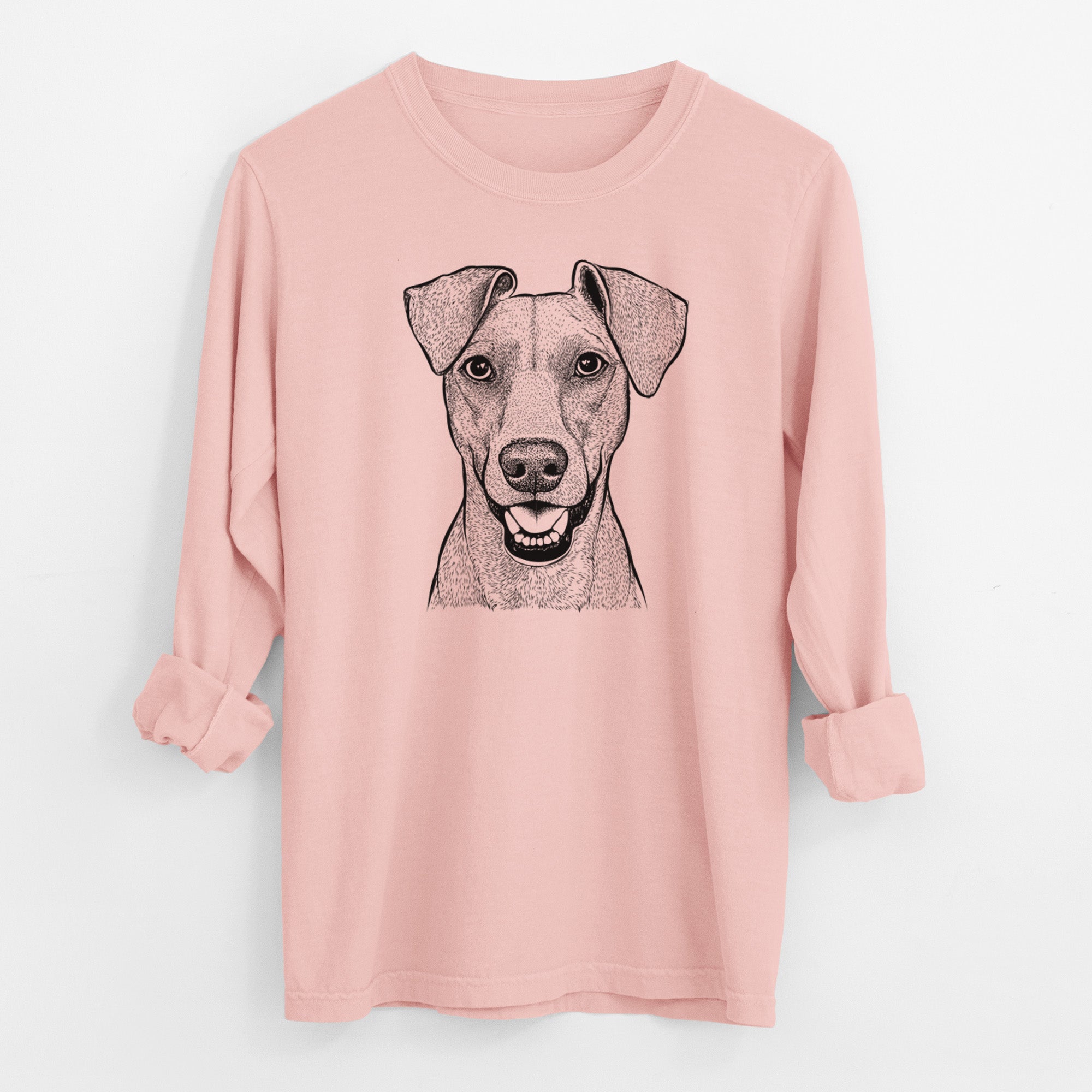 Bare Willow the German Pinscher - Men's Heavyweight 100% Cotton Long Sleeve