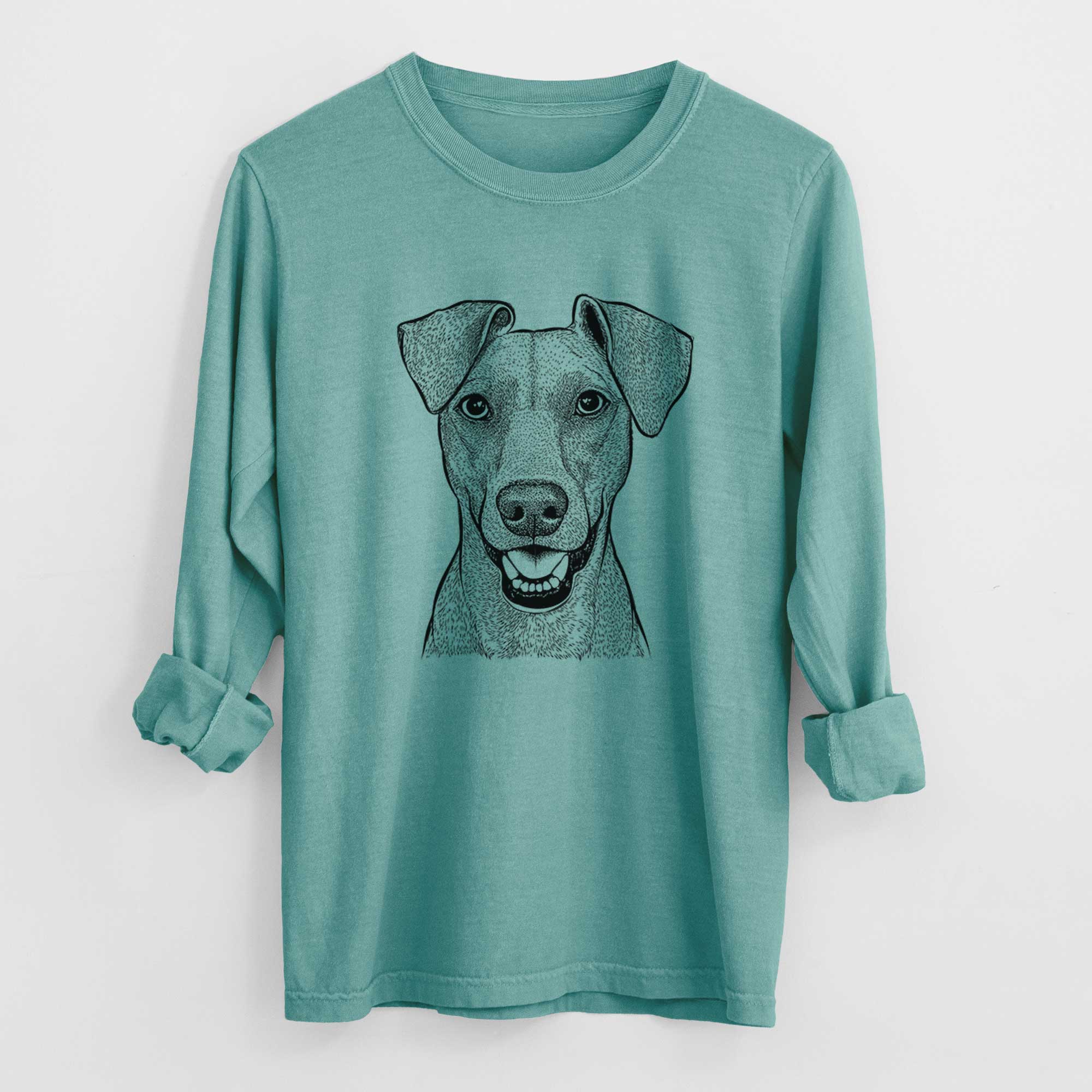 Bare Willow the German Pinscher - Men's Heavyweight 100% Cotton Long Sleeve