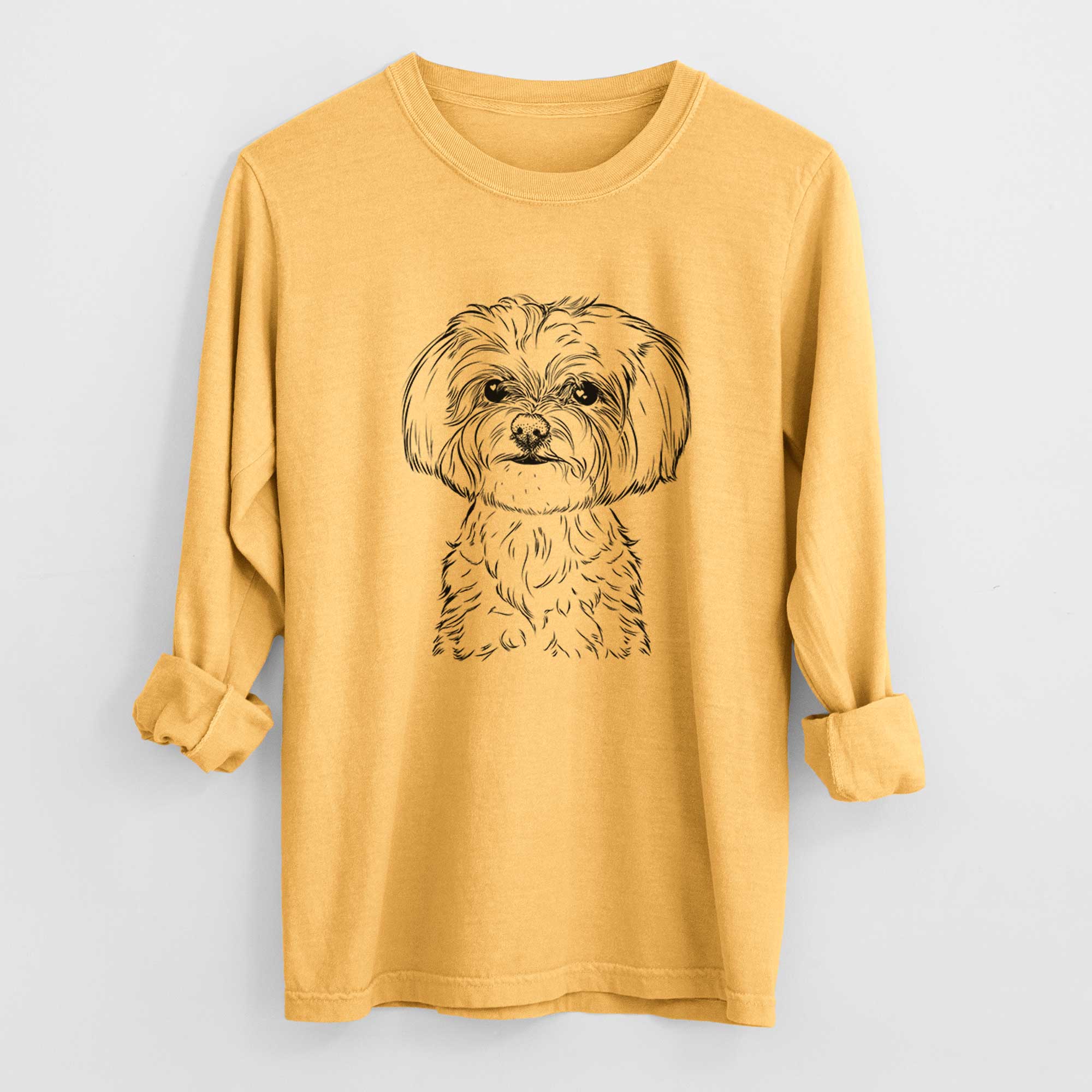 Bare Willow the Maltese - Men's Heavyweight 100% Cotton Long Sleeve