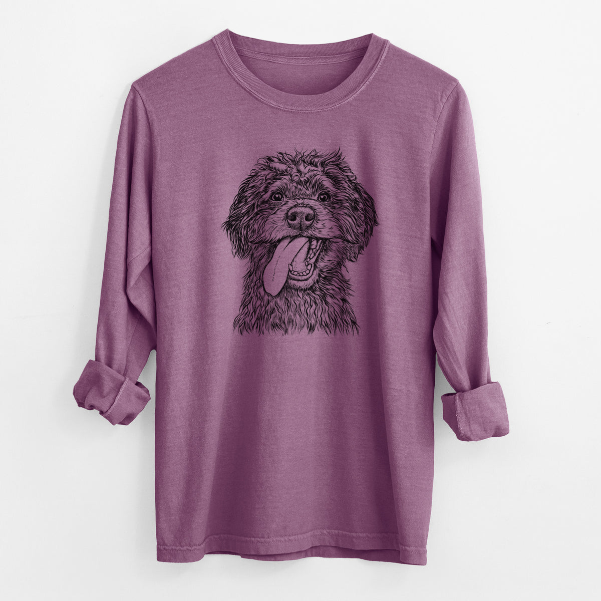 Bare Winnie the Mini Aussiedoodle - Men's Heavyweight 100% Cotton Long Sleeve