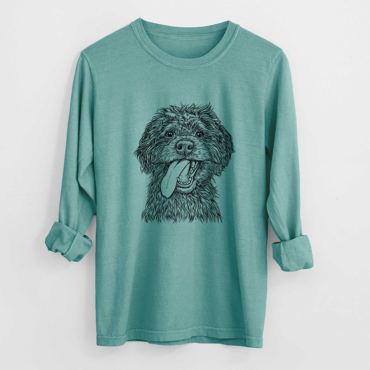 Bare Winnie the Mini Aussiedoodle - Men's Heavyweight 100% Cotton Long Sleeve