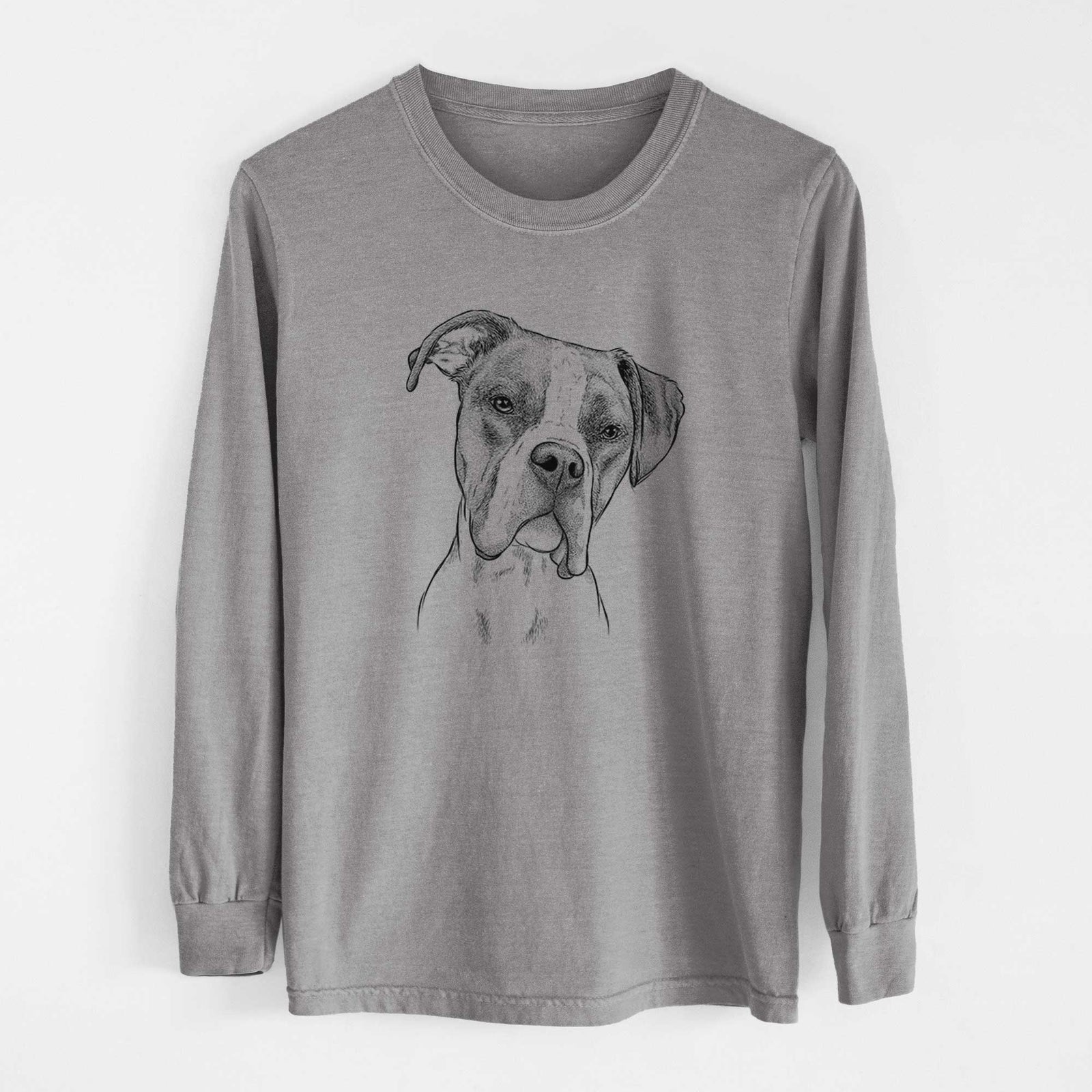 Bare Winston the Boxer - Men's Heavyweight 100% Cotton Long Sleeve
