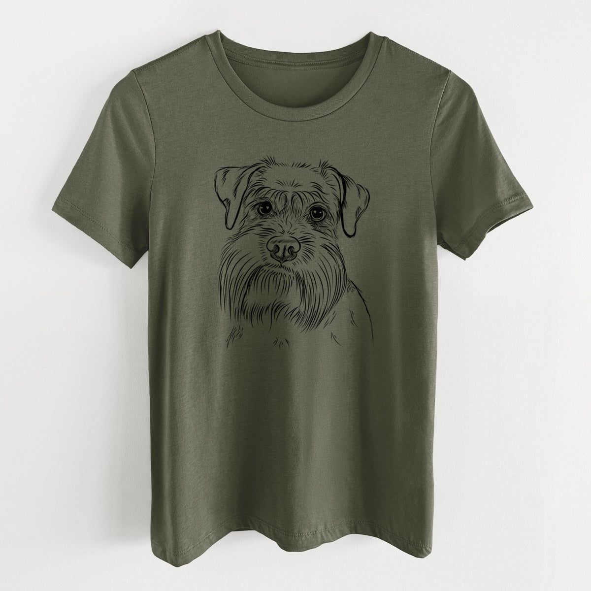 Bare Wrigley the Schnauzer - Women's Lightweight Relaxed Fit 100% Cotton Crewneck