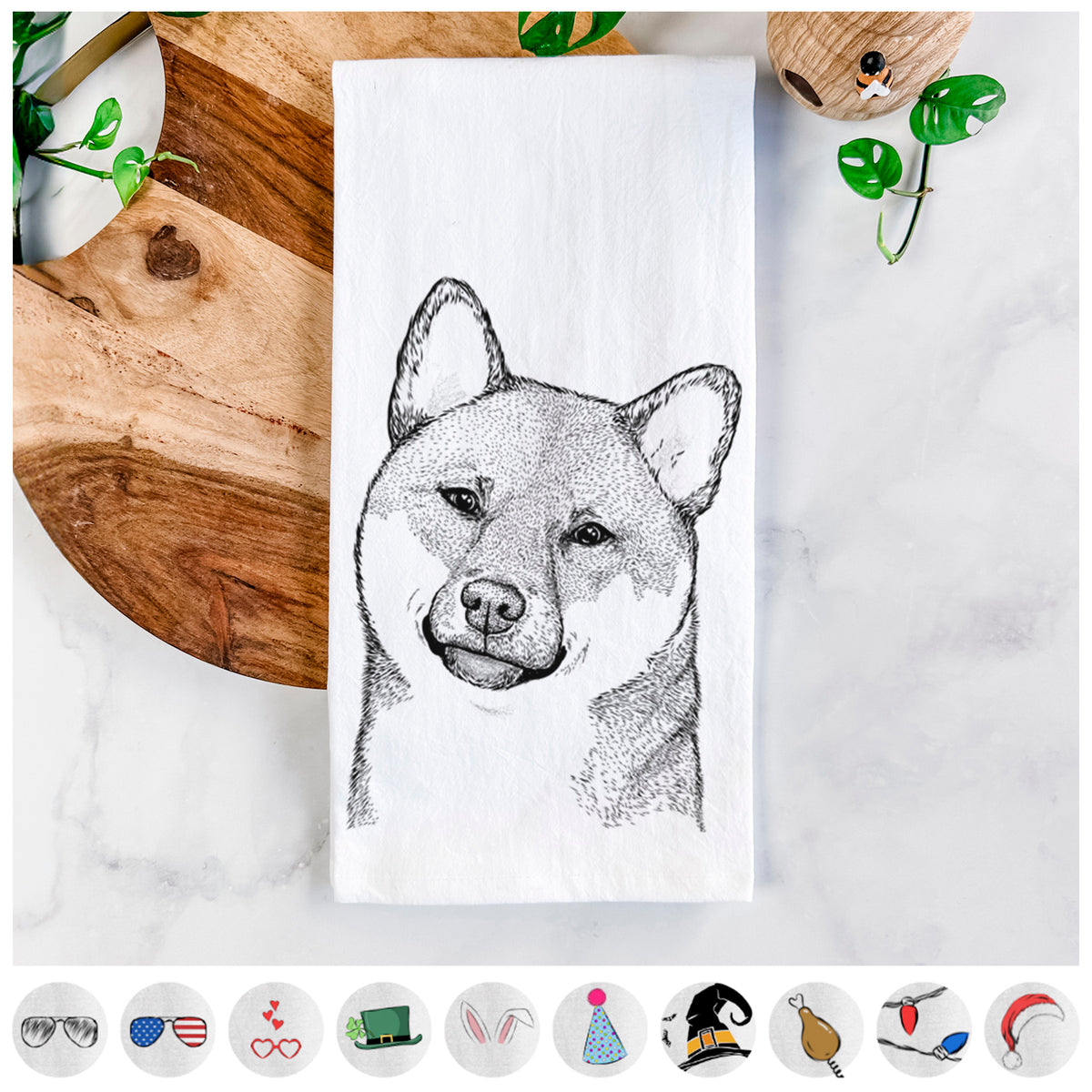 Yakuza the Shiba Inu Tea Towel