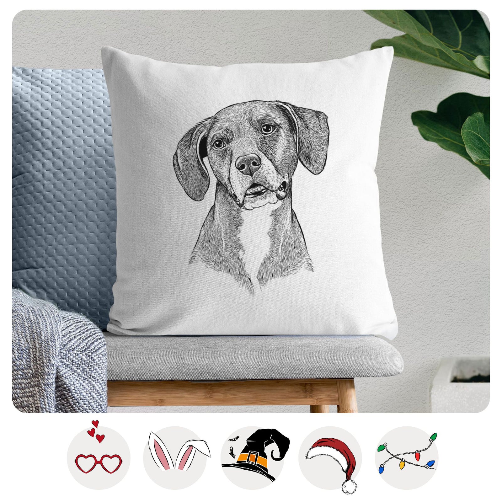 Zeena the Plott Hound Mix - Throw Pillow Cover