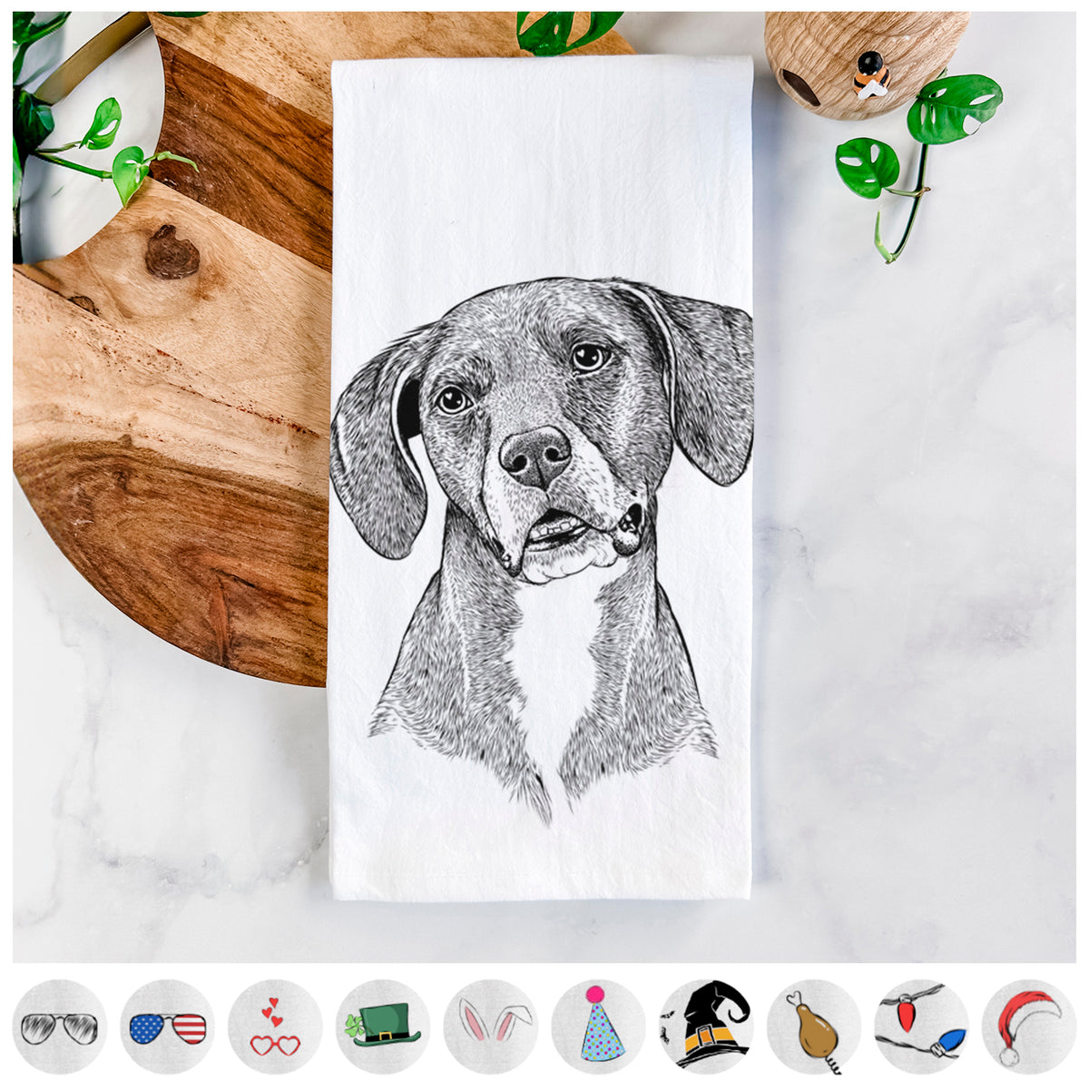 Zeena the Plott Hound Mix Tea Towel