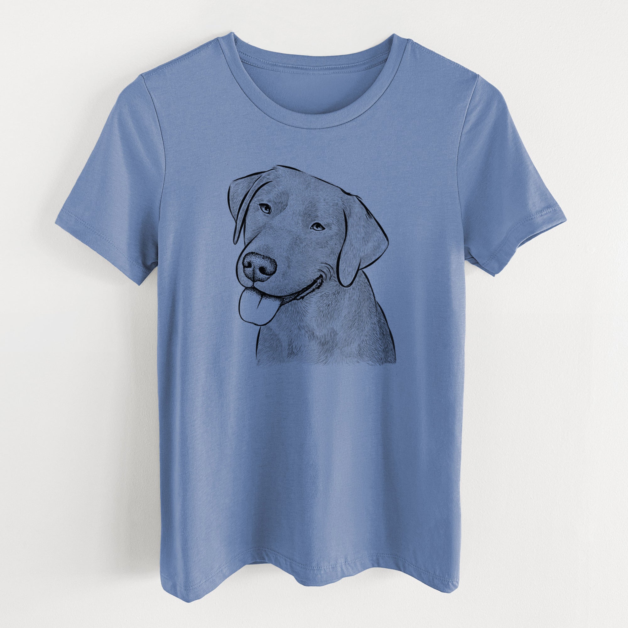 Bare Zeppelin the Black Labrador - Women's Lightweight Relaxed Fit 100% Cotton Crewneck