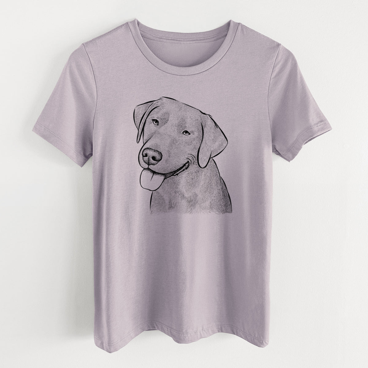 Bare Zeppelin the Black Labrador - Women&#39;s Lightweight Relaxed Fit 100% Cotton Crewneck