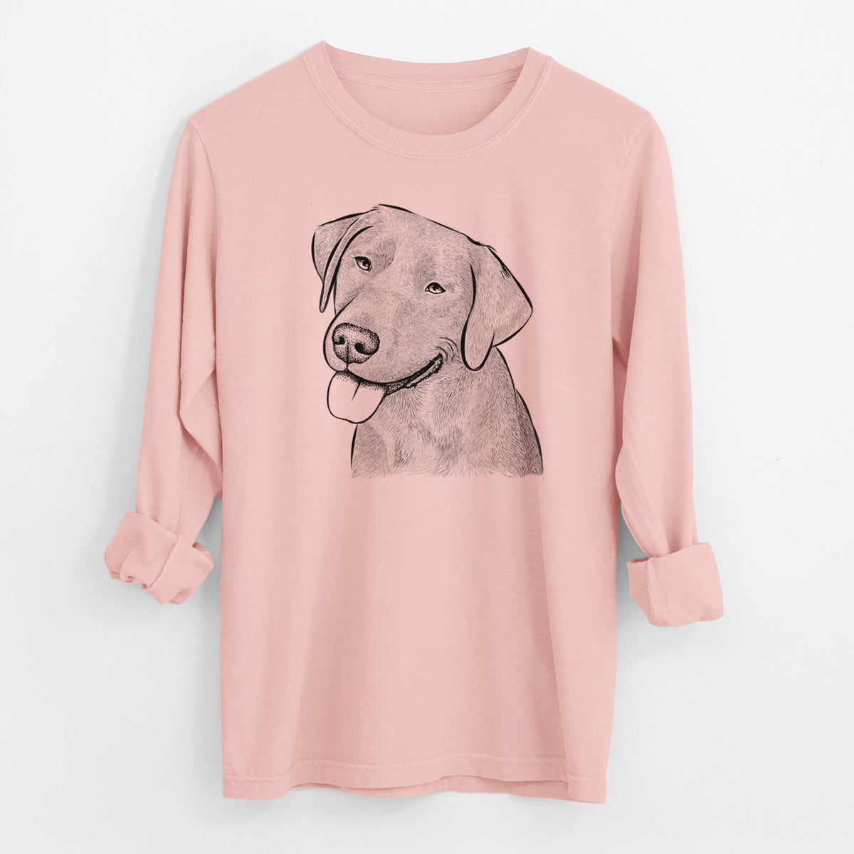 Bare Zeppelin the Black Labrador - Men's Heavyweight 100% Cotton Long Sleeve