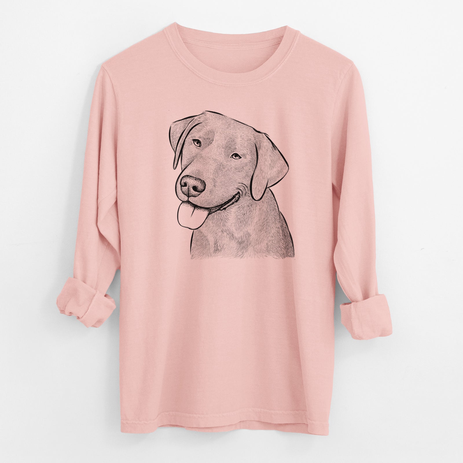 Bare Zeppelin the Black Labrador - Men's Heavyweight 100% Cotton Long Sleeve