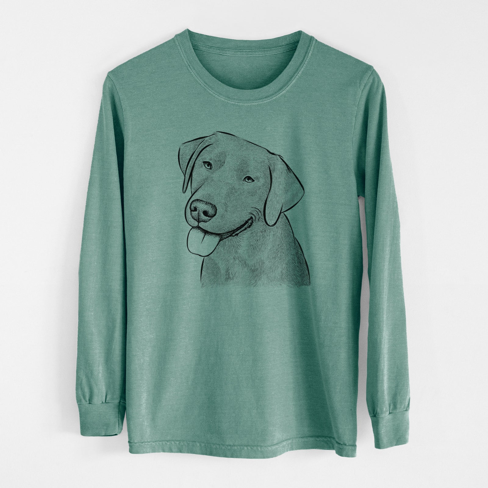 Bare Zeppelin the Black Labrador - Men's Heavyweight 100% Cotton Long Sleeve