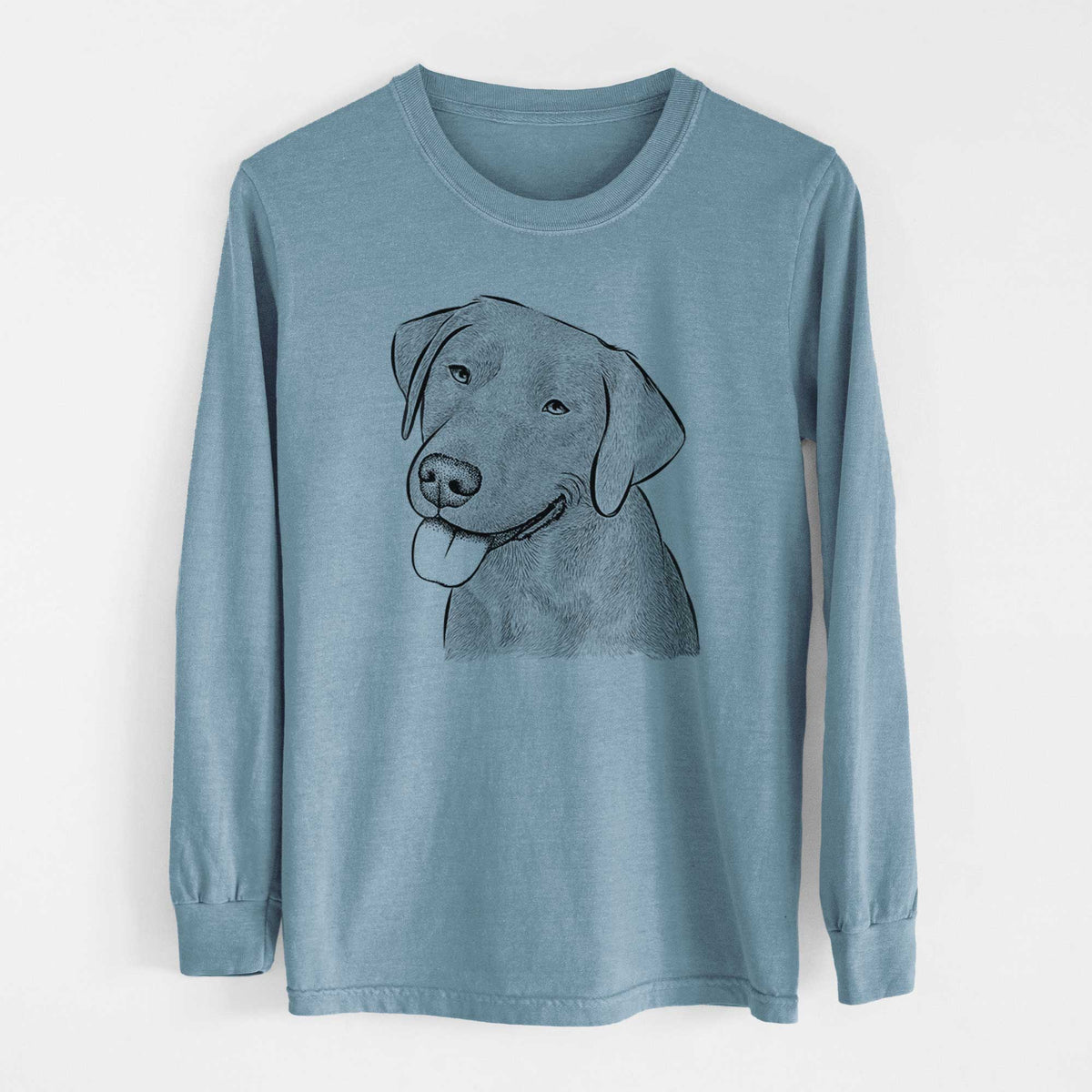 Bare Zeppelin the Black Labrador - Men's Heavyweight 100% Cotton Long Sleeve