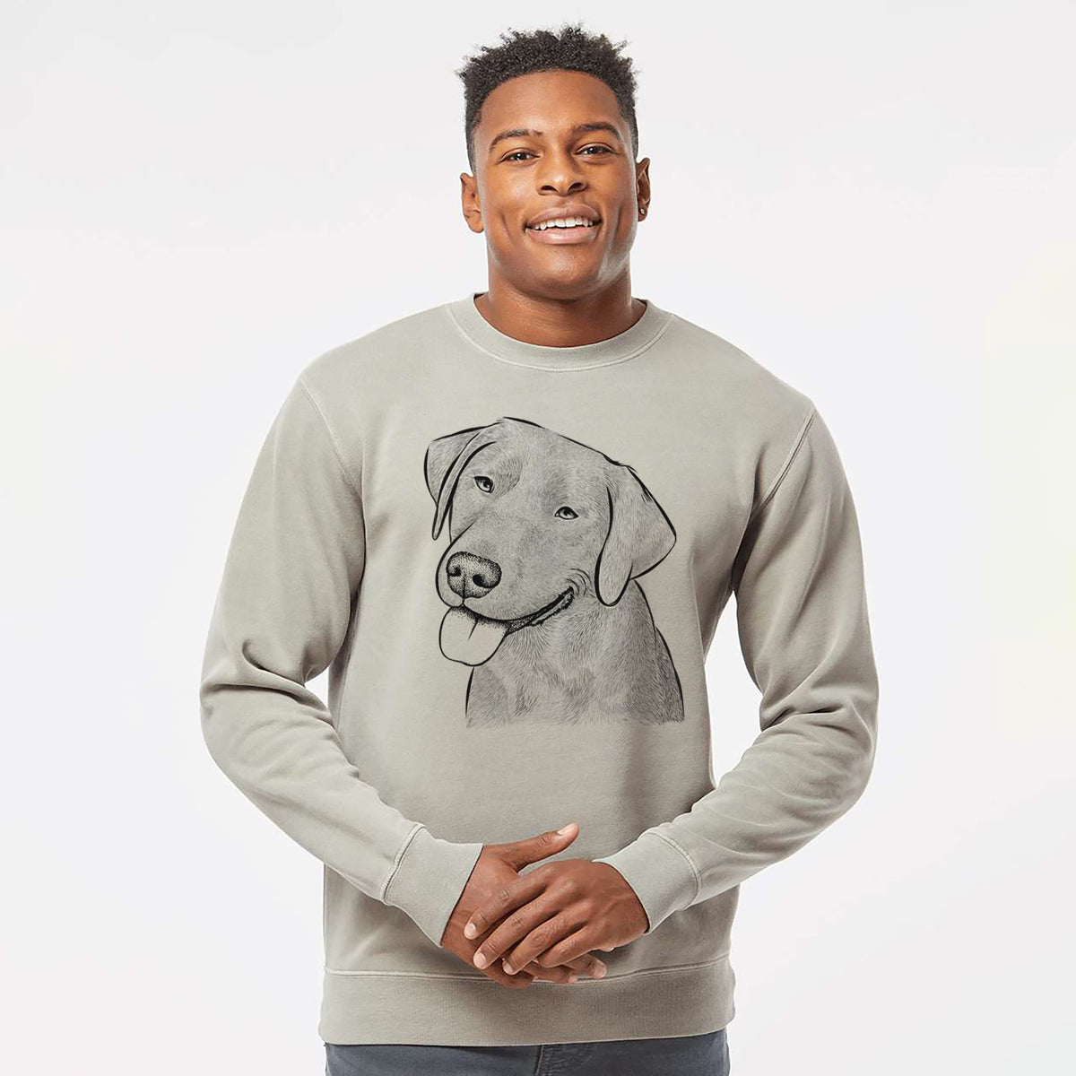 Bare Zeppelin the Black Labrador - Unisex Pigment Dyed Crew Sweatshirt