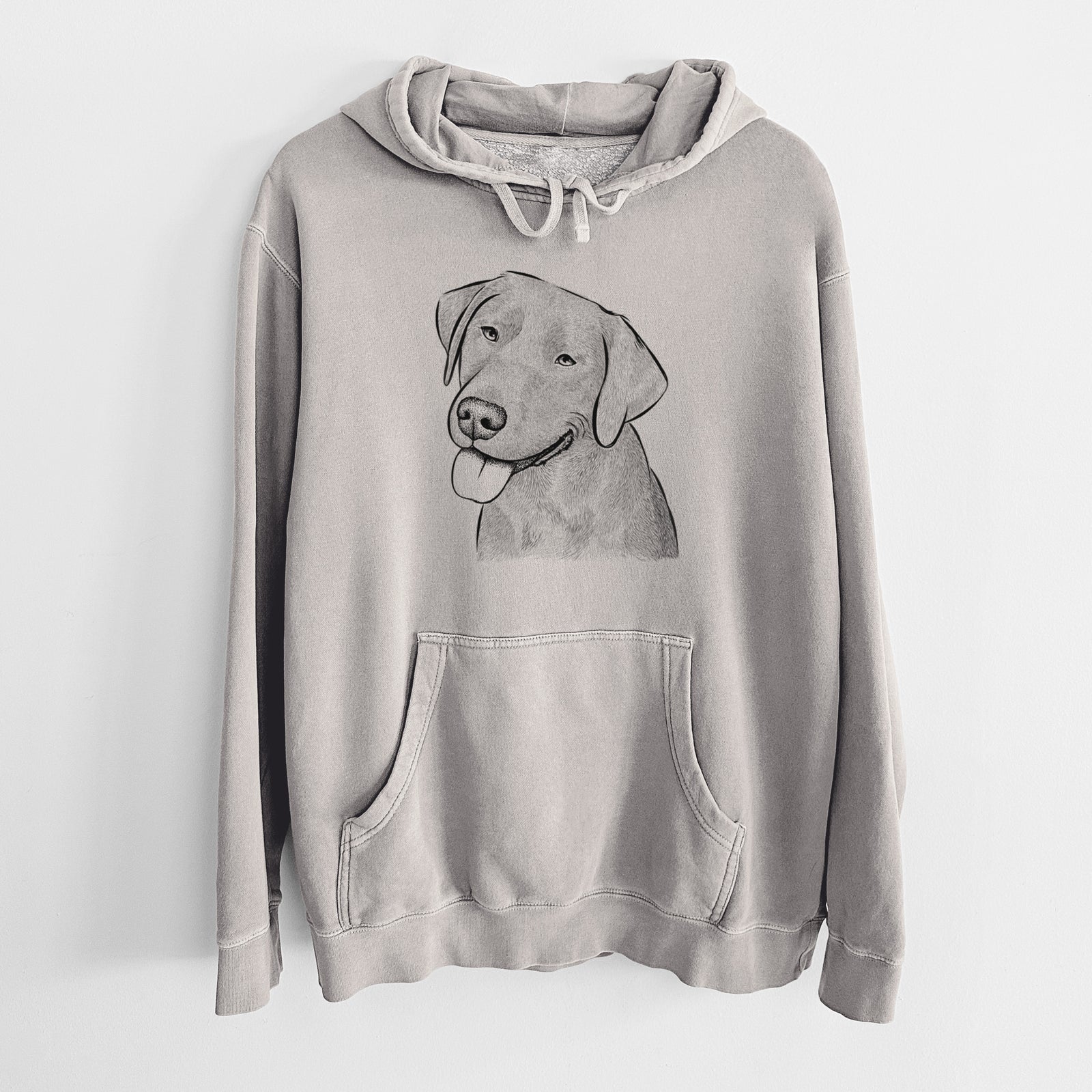 Bare Zeppelin the Black Labrador - Unisex Pigment Dyed Hoodie