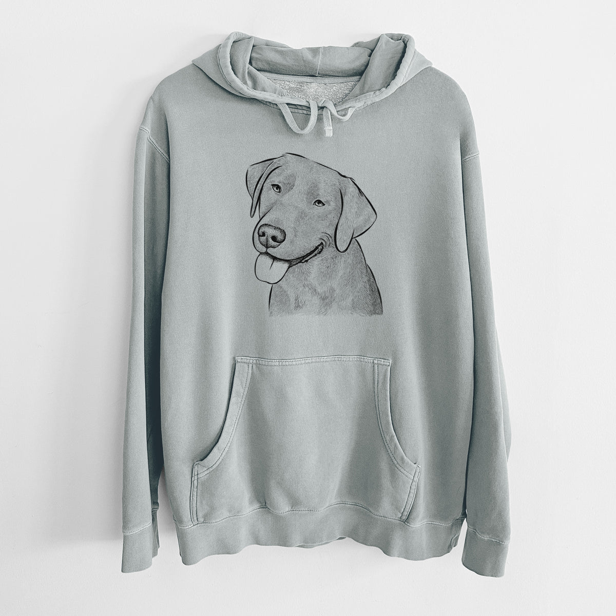 Bare Zeppelin the Black Labrador - Unisex Pigment Dyed Hoodie