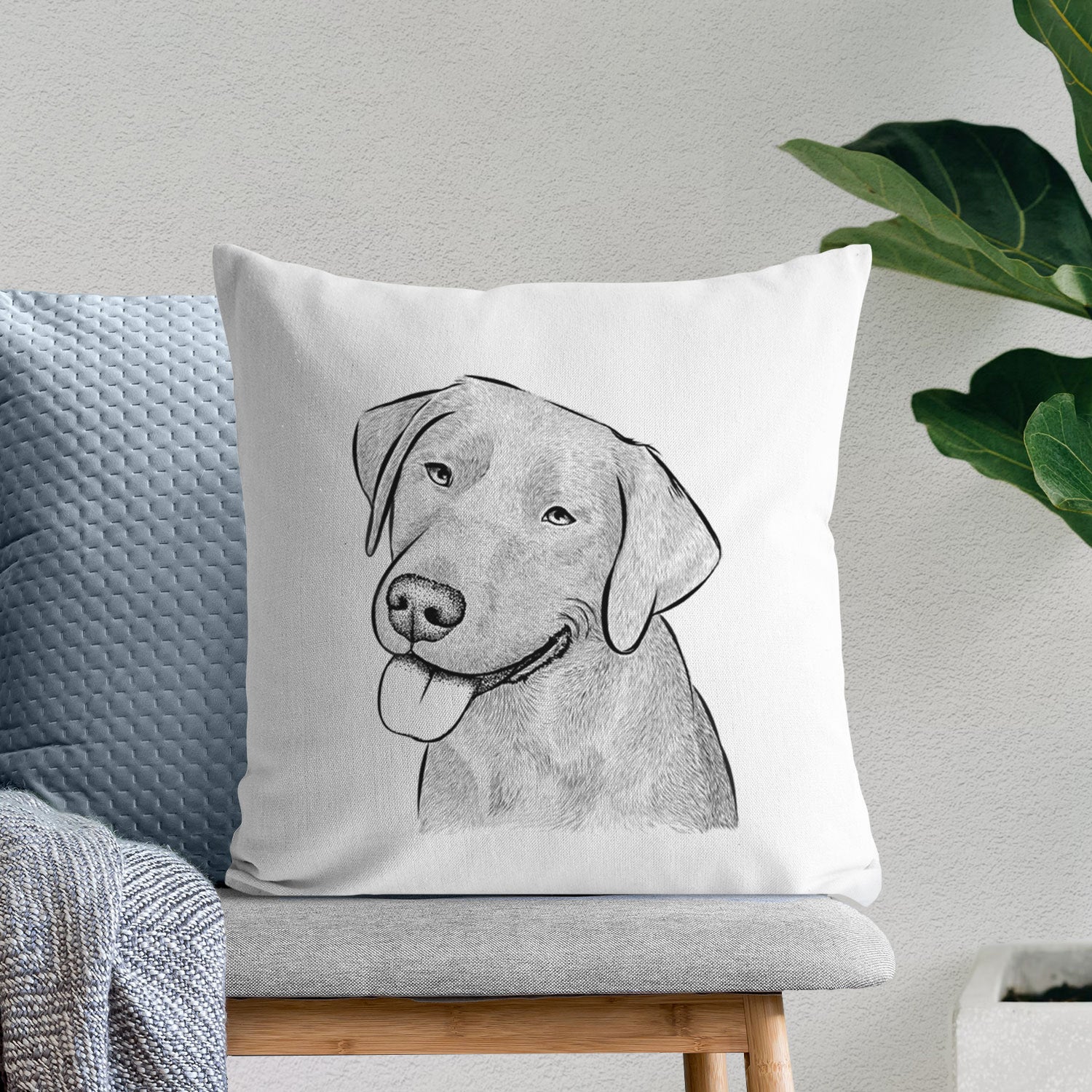 Zeppelin the Black Labrador - Throw Pillow Cover