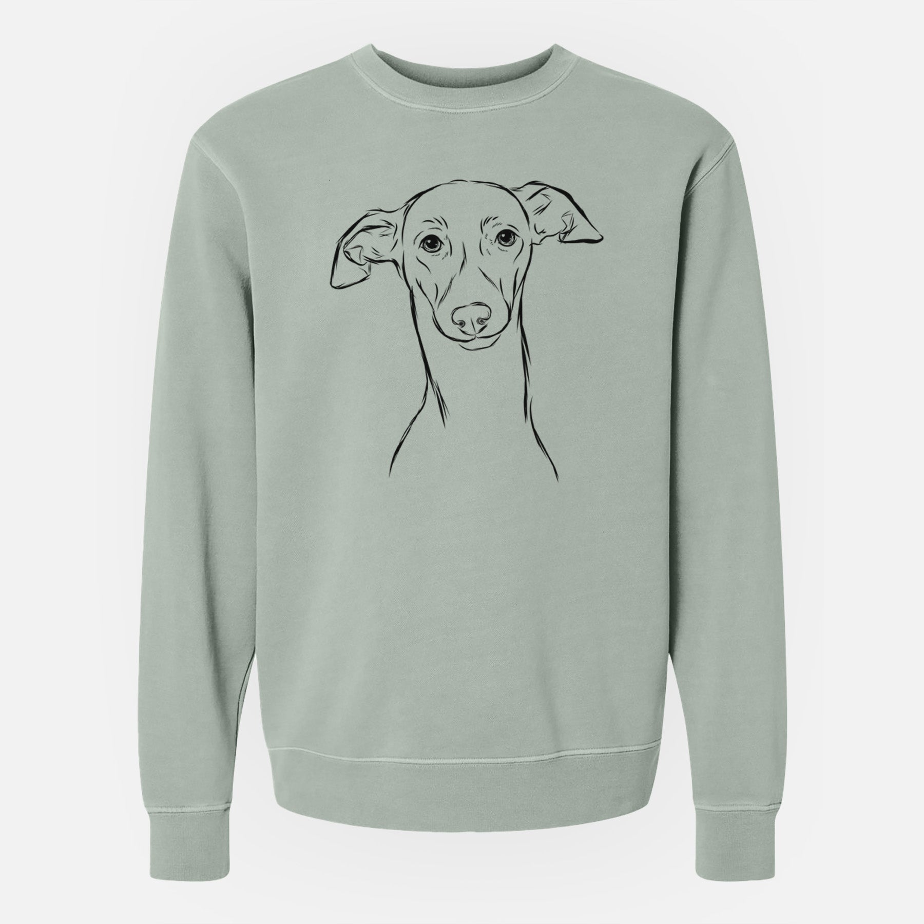 Bare Ziggie the Italian Greyhound - Unisex Pigment Dyed Crew Sweatshirt