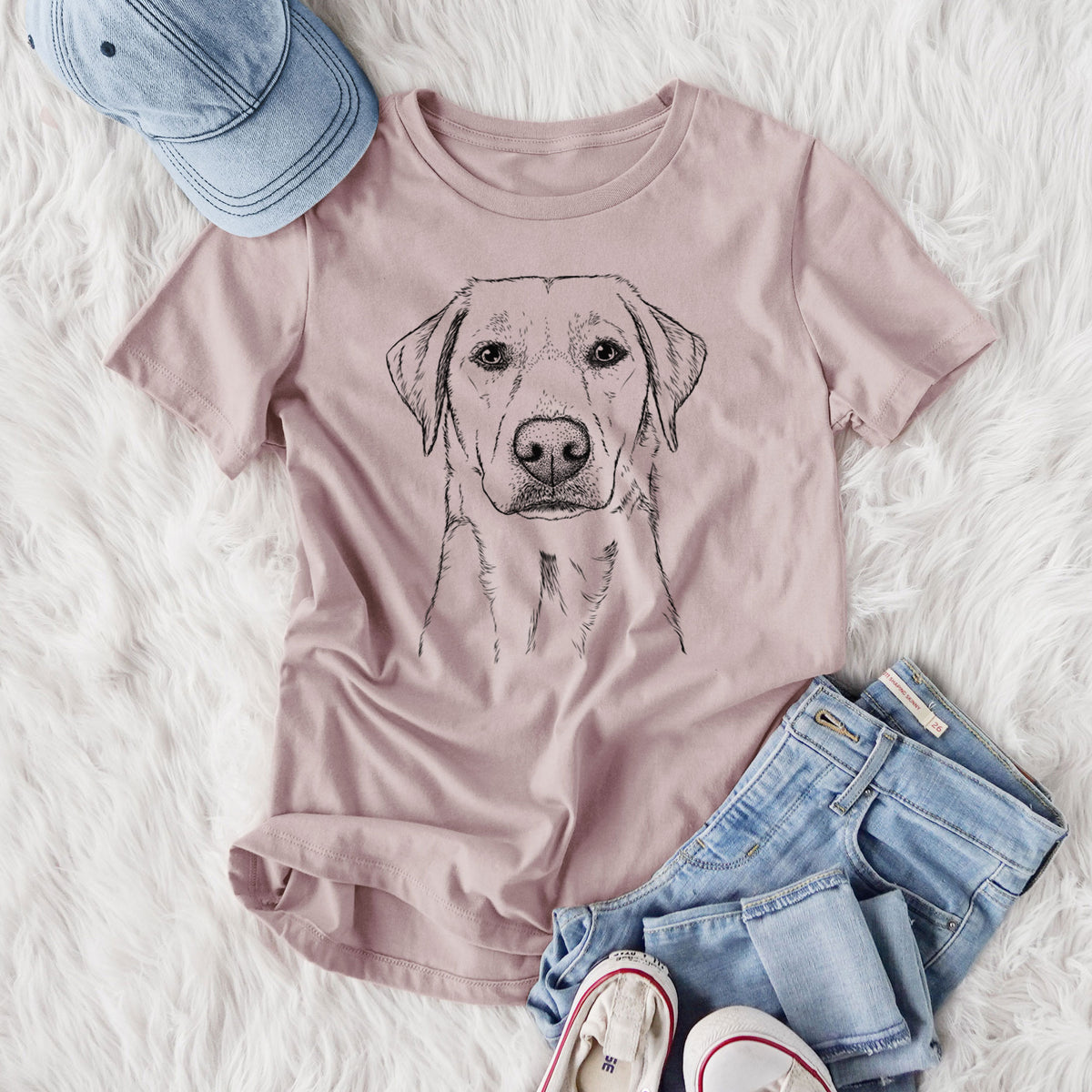 Bare Zoe the Yellow Lab - Women's Lightweight Relaxed Fit 100% Cotton Crewneck