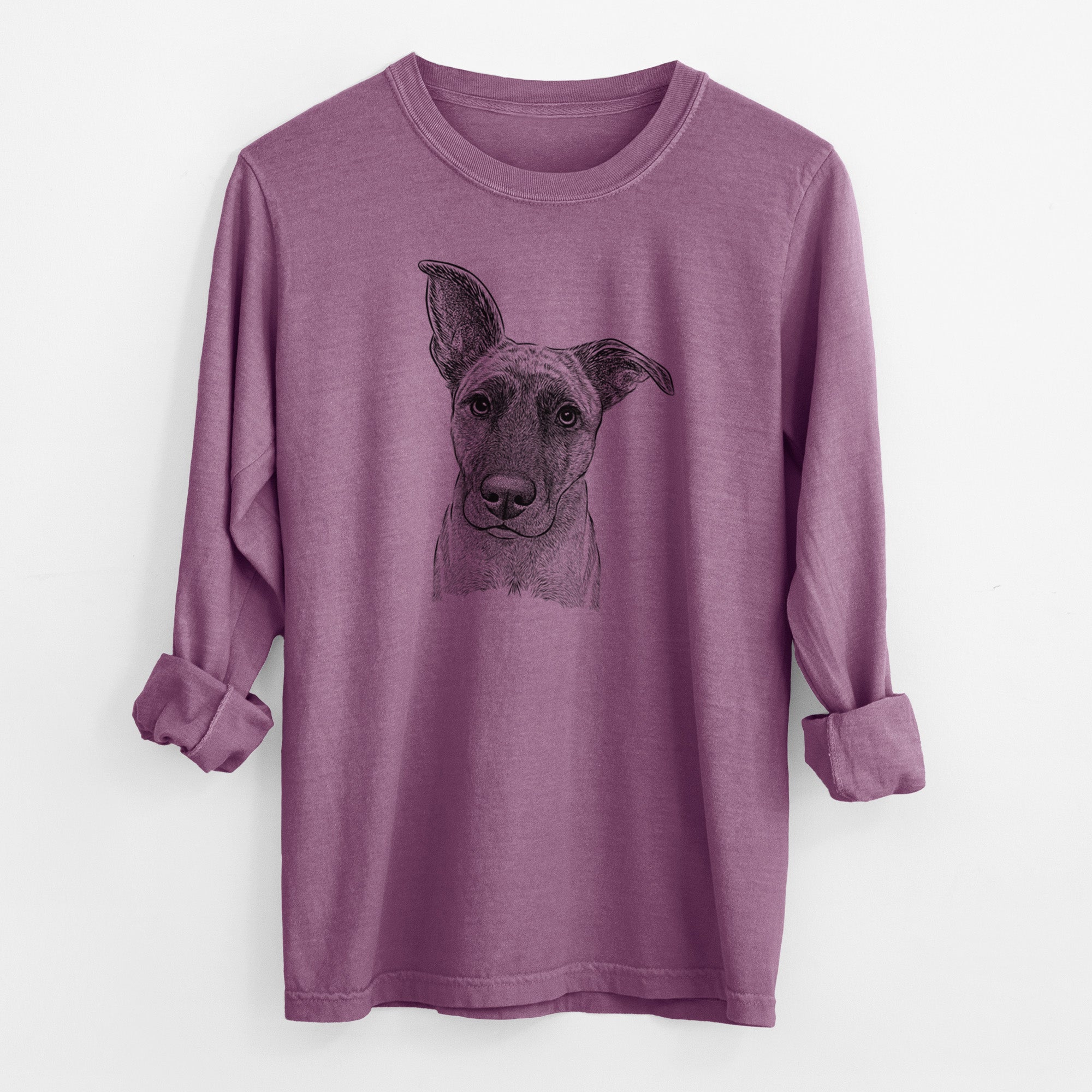 Bare Zoey the Mixed Breed - Men's Heavyweight 100% Cotton Long Sleeve