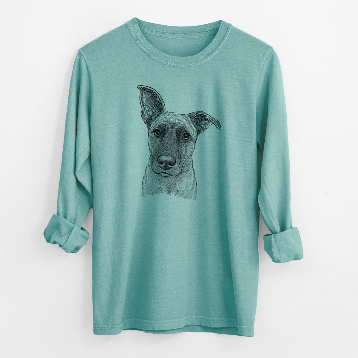 Bare Zoey the Mixed Breed - Men&#39;s Heavyweight 100% Cotton Long Sleeve