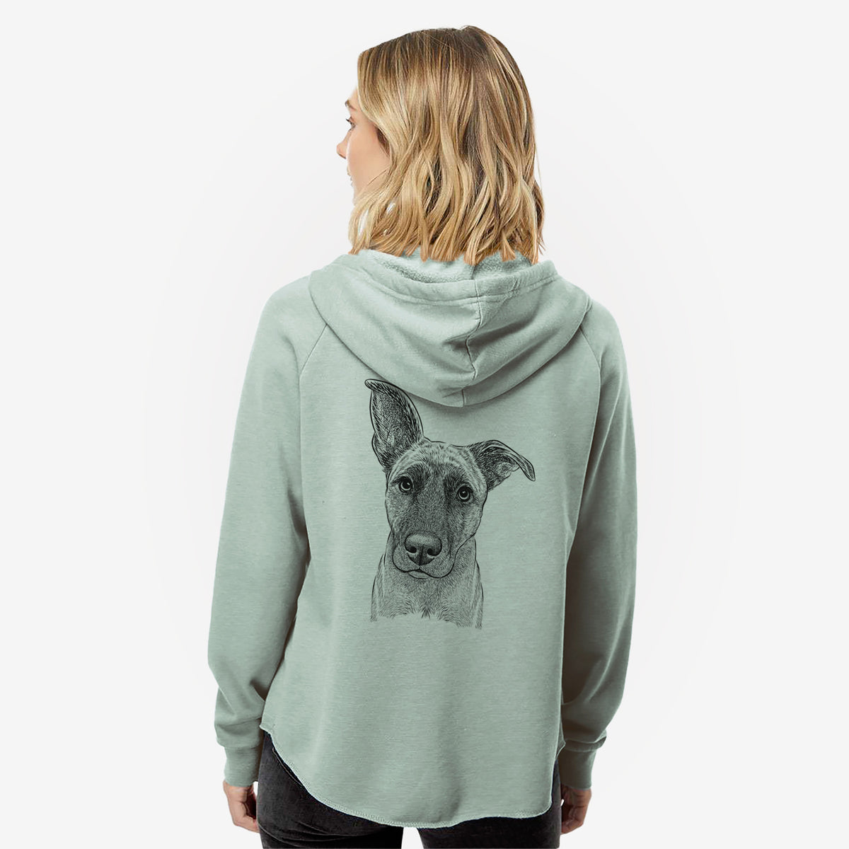 Zoey the Mixed Breed - Women's Cali Wave Zip-Up Sweatshirt
