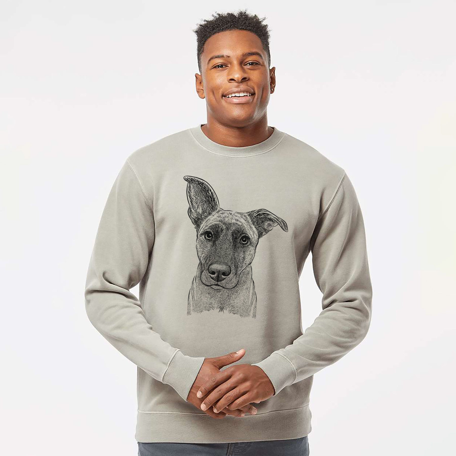 Bare Zoey the Mixed Breed - Unisex Pigment Dyed Crew Sweatshirt