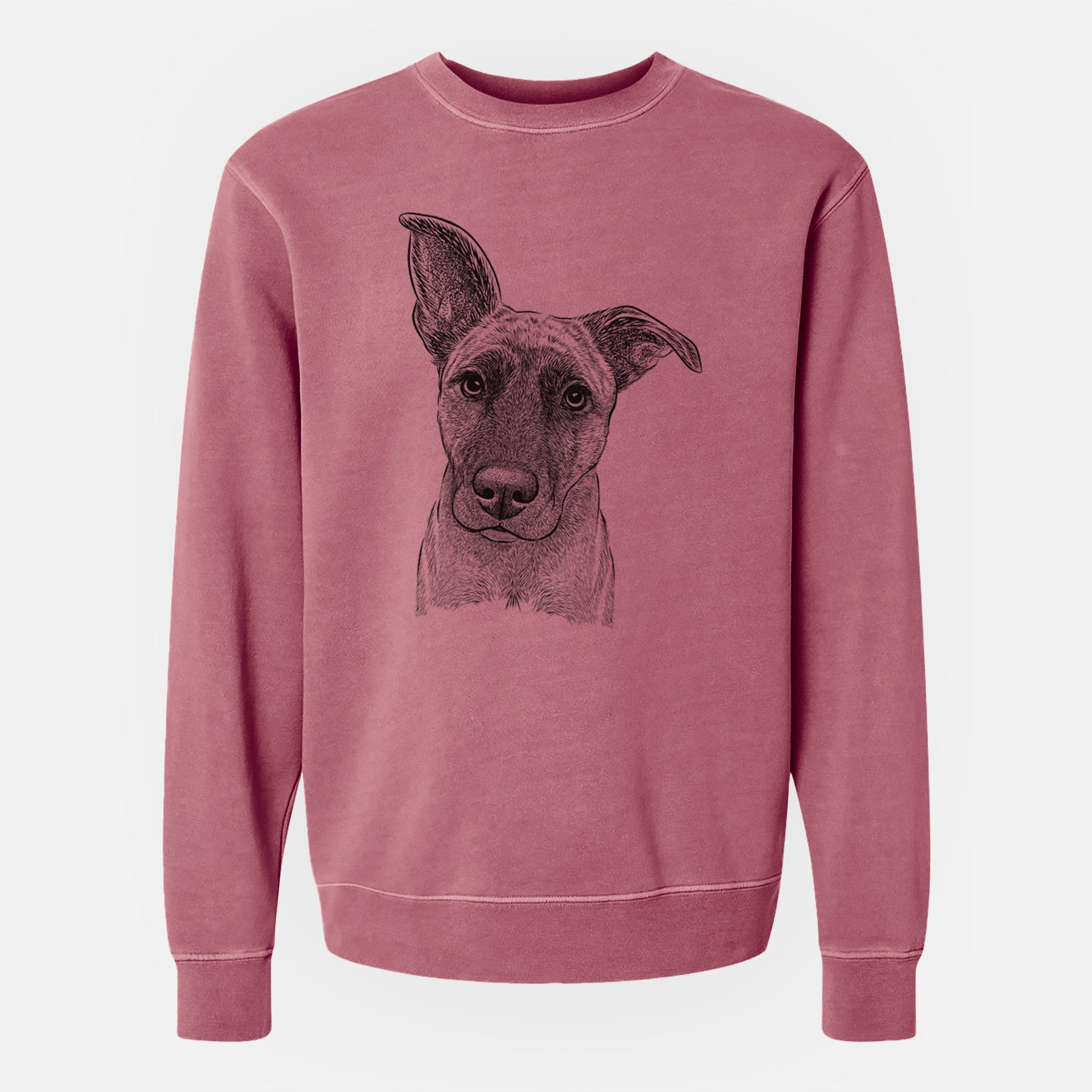 Bare Zoey the Mixed Breed - Unisex Pigment Dyed Crew Sweatshirt