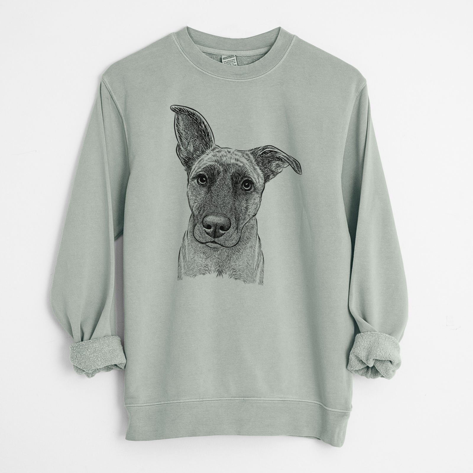 Bare Zoey the Mixed Breed - Unisex Pigment Dyed Crew Sweatshirt