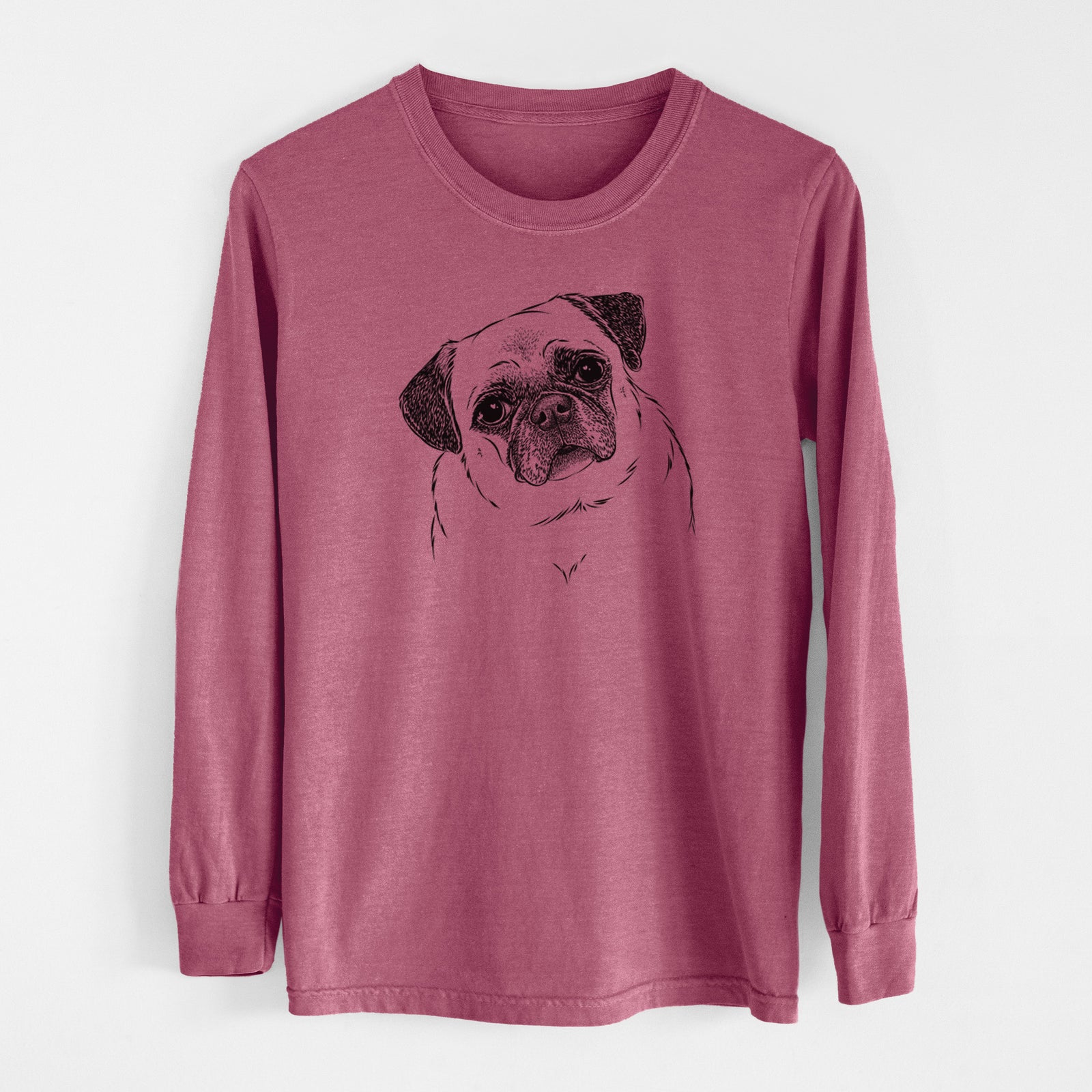 Bare Zoey the Pug - Men's Heavyweight 100% Cotton Long Sleeve