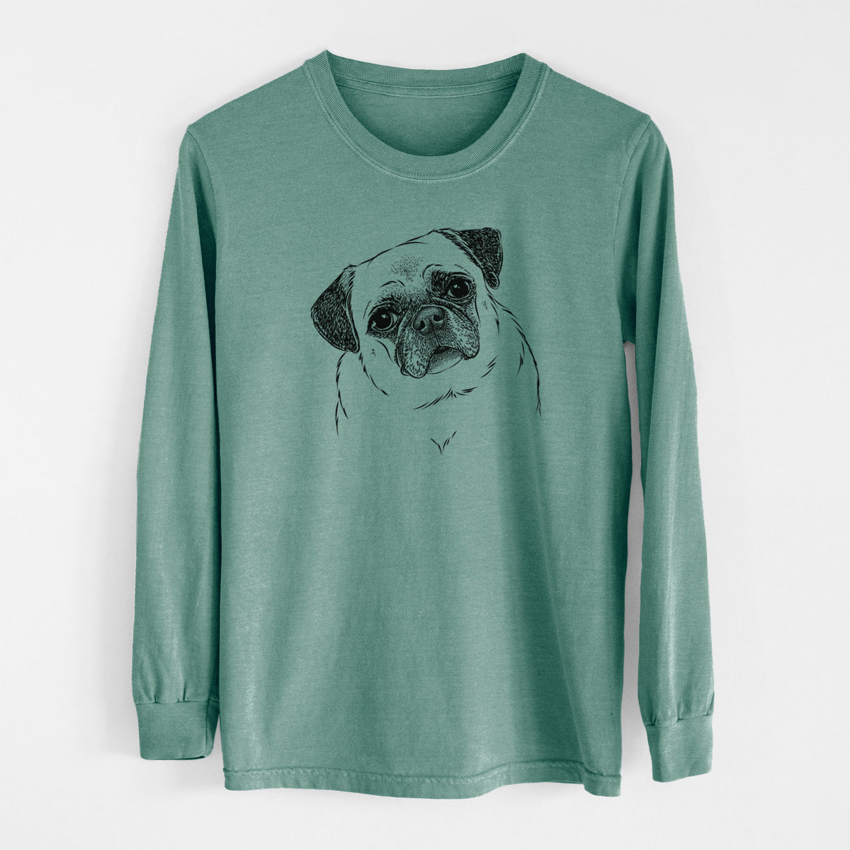 Bare Zoey the Pug - Men's Heavyweight 100% Cotton Long Sleeve