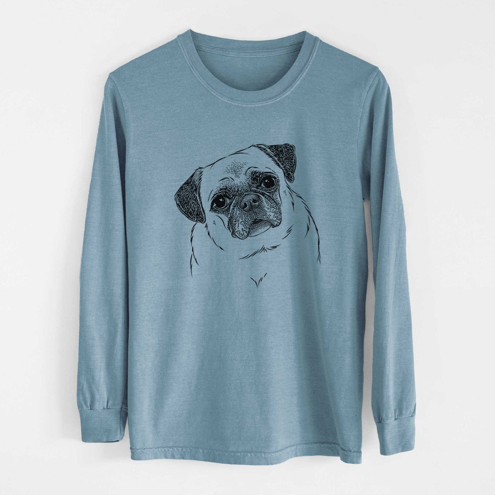 Bare Zoey the Pug - Men's Heavyweight 100% Cotton Long Sleeve