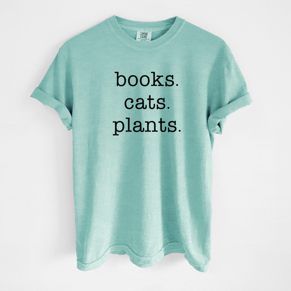 books. cats. plants. - Unisex Comfort Colors Garment-Dyed Heavyweight T-shirt in Chalky Mint