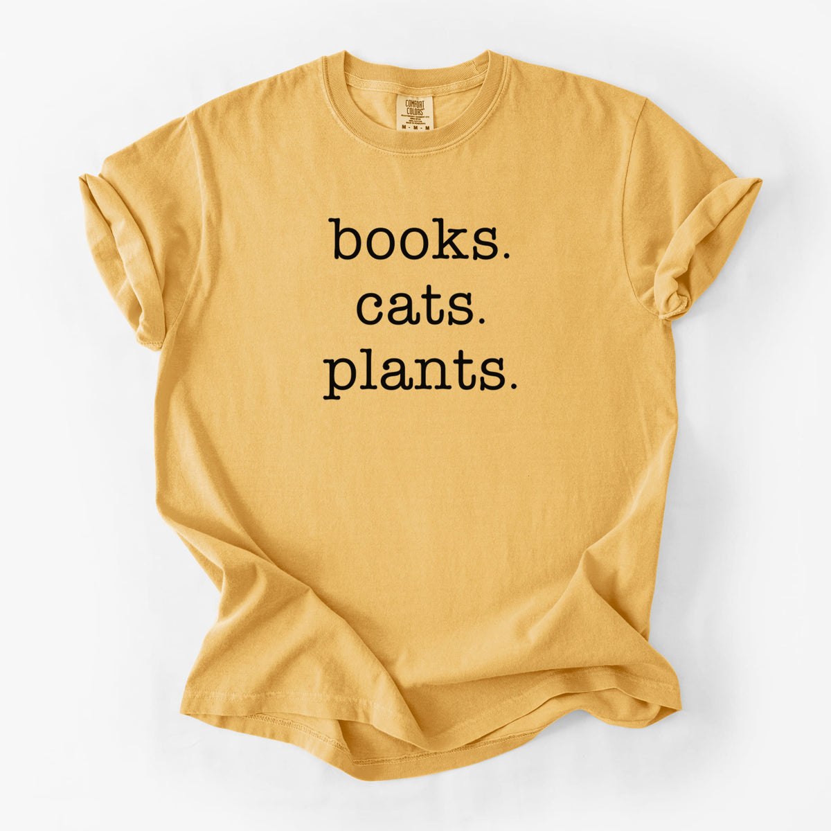 books. cats. plants. - Unisex Comfort Colors Garment-Dyed Heavyweight T-shirt in Golden Wheat