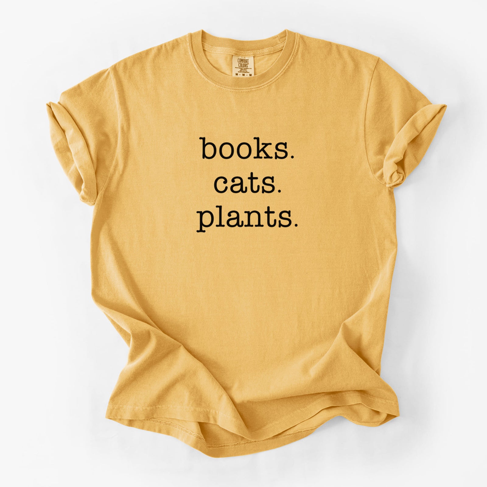 books. cats. plants. - Unisex Comfort Colors Garment-Dyed Heavyweight T-shirt in Golden Wheat