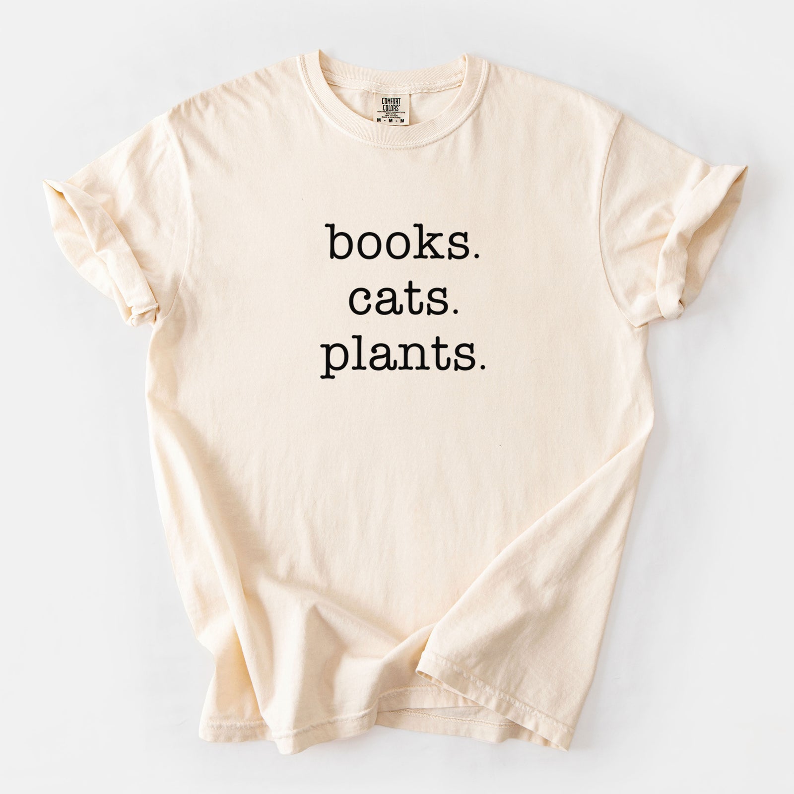 books. cats. plants. - Unisex Comfort Colors Garment-Dyed Heavyweight T-shirt in Ivory