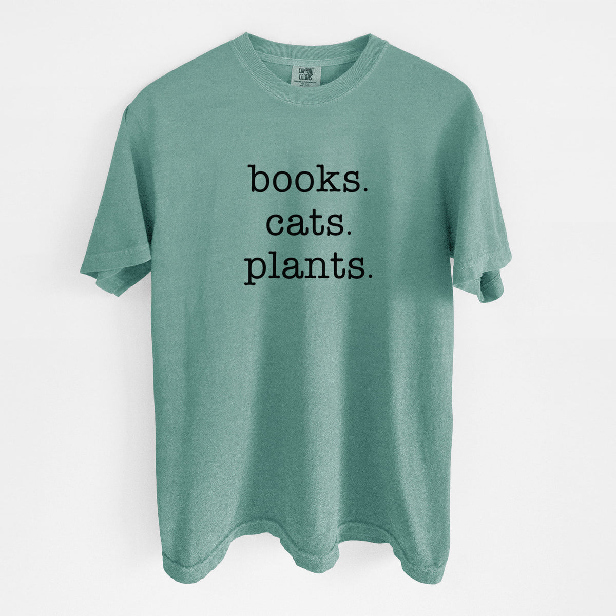 books. cats. plants. - Unisex Comfort Colors Garment-Dyed Heavyweight T-shirt in Reef Green
