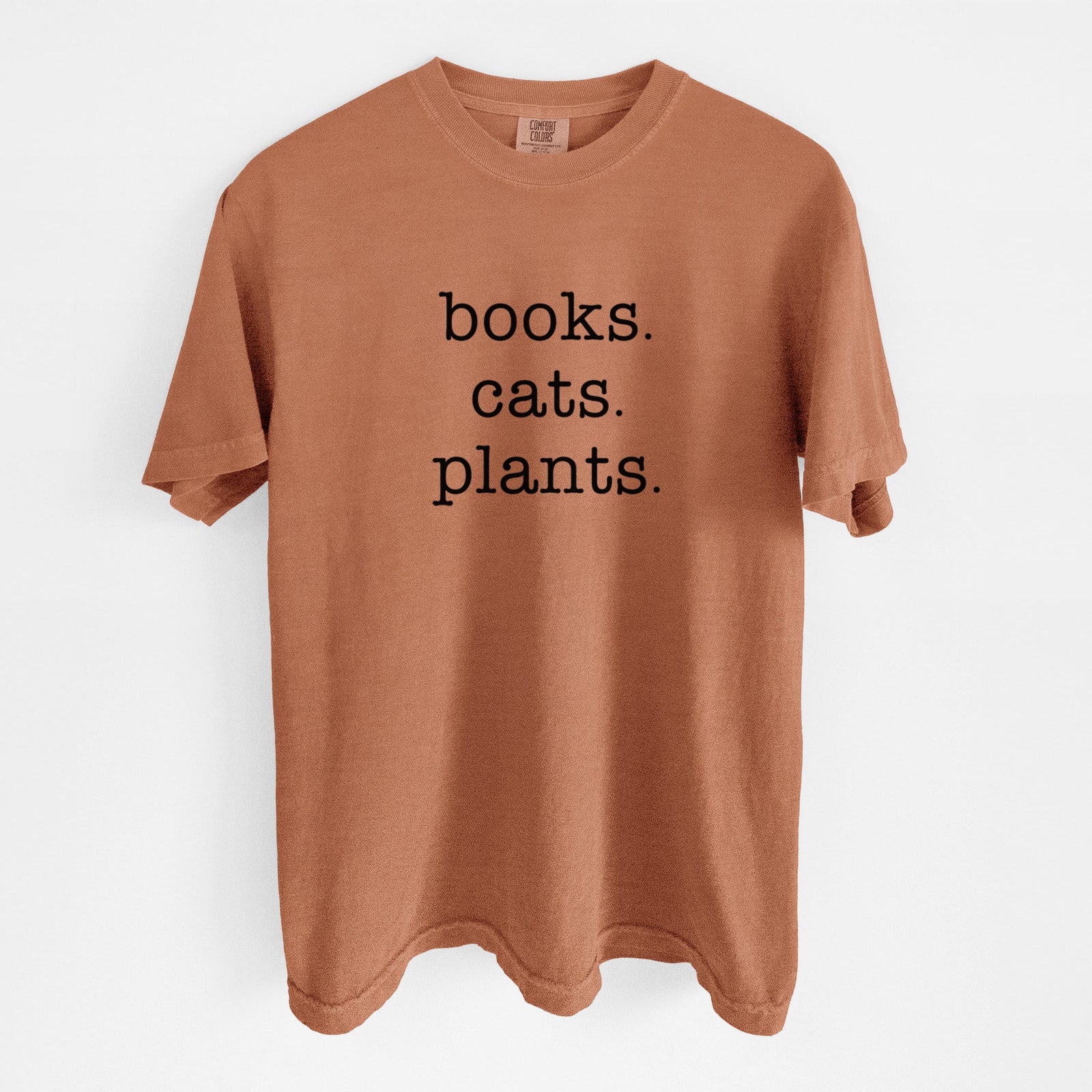 books. cats. plants. - Unisex Comfort Colors Garment-Dyed Heavyweight T-shirt in Yam