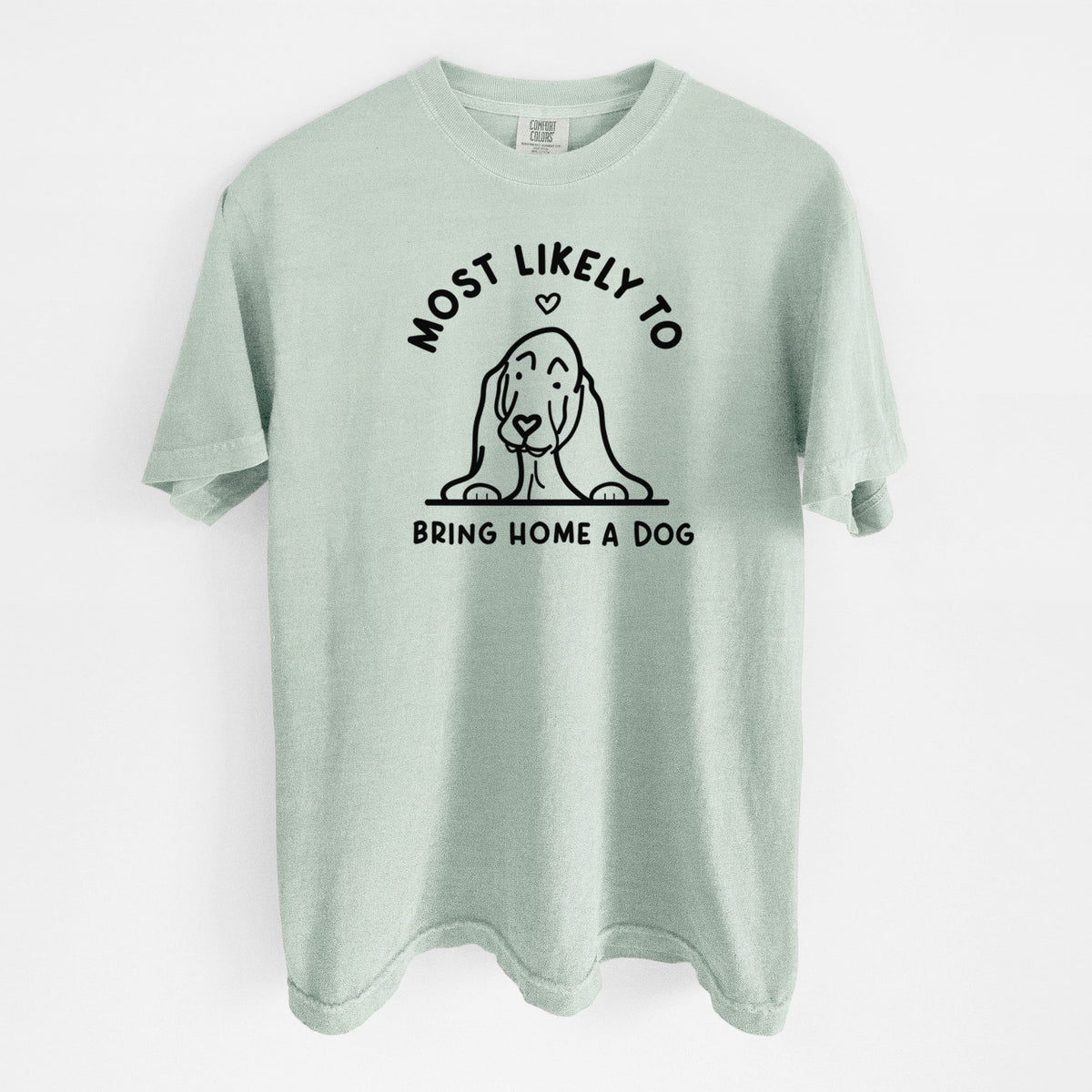 Most Likely to Bring Home a Dog - Basset Hound - Unisex Comfort Colors Garment-Dyed Heavyweight T-shirt in Bay