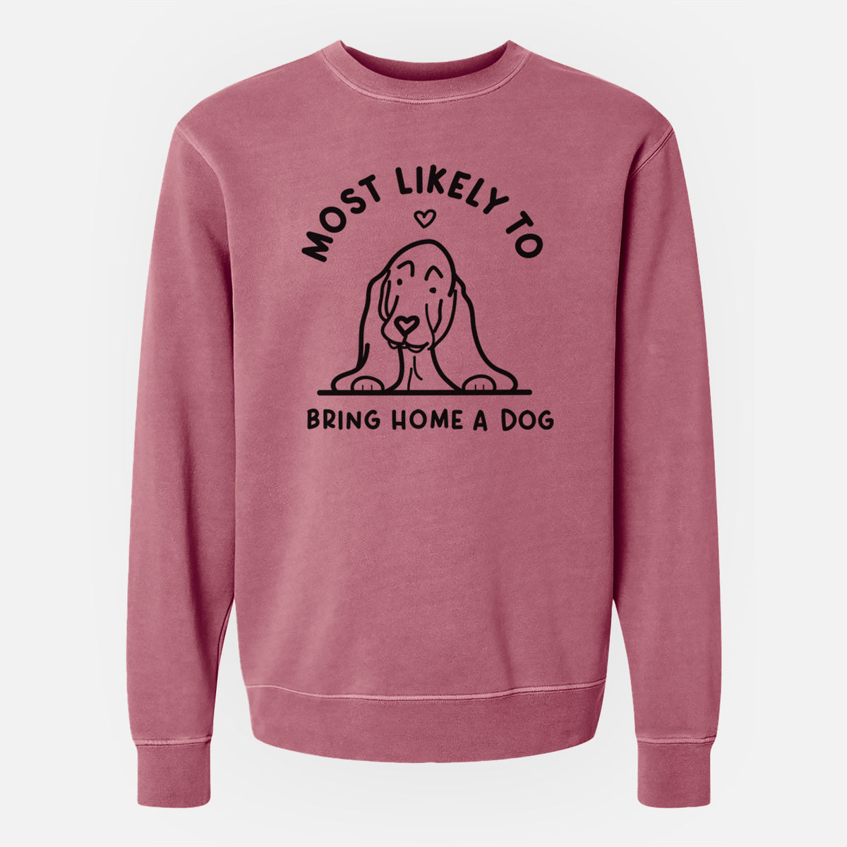 Most Likely to Bring Home a Dog - Basset Hound - Unisex Pigment Dyed Crew Sweatshirt