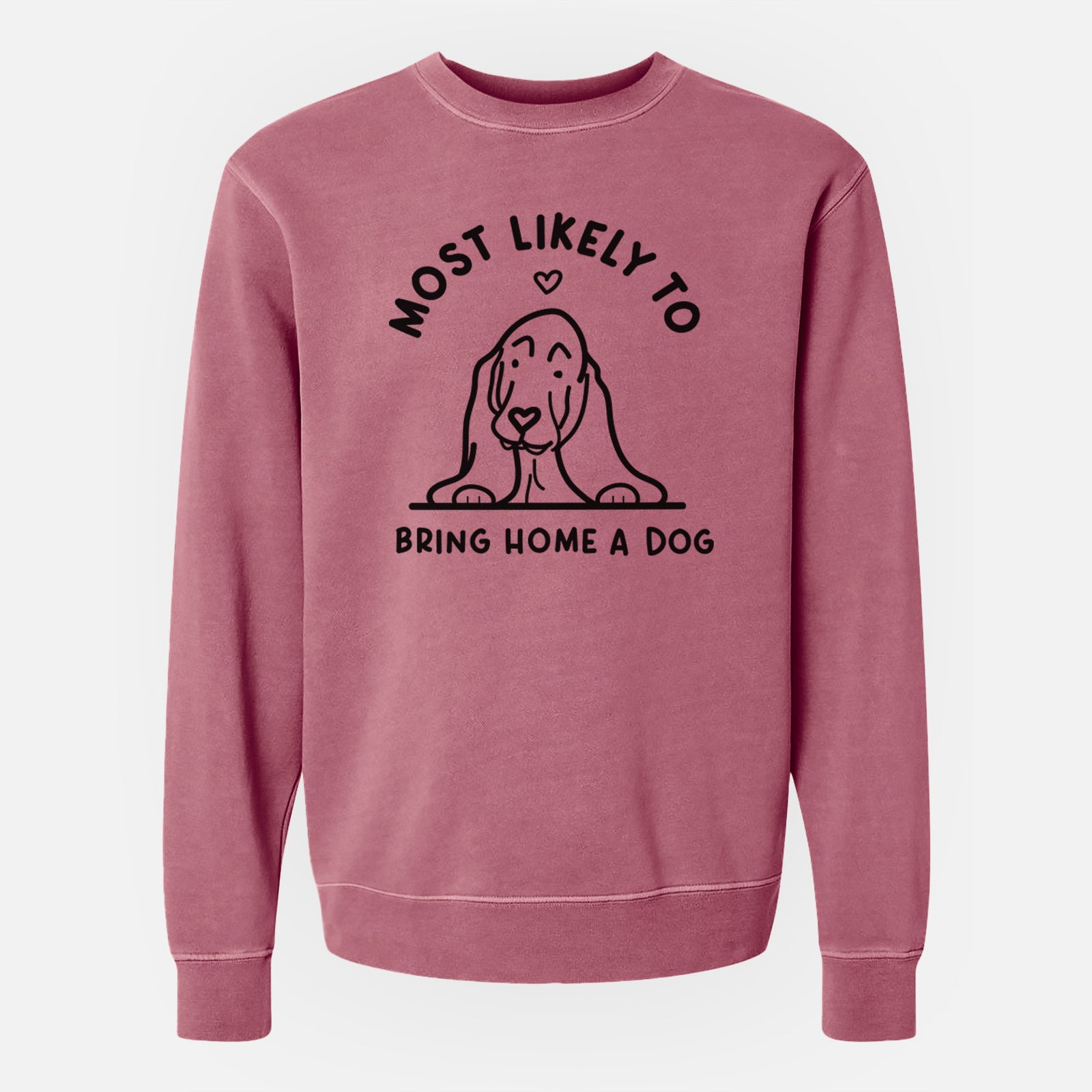 Most Likely to Bring Home a Dog - Basset Hound - Unisex Pigment Dyed Crew Sweatshirt