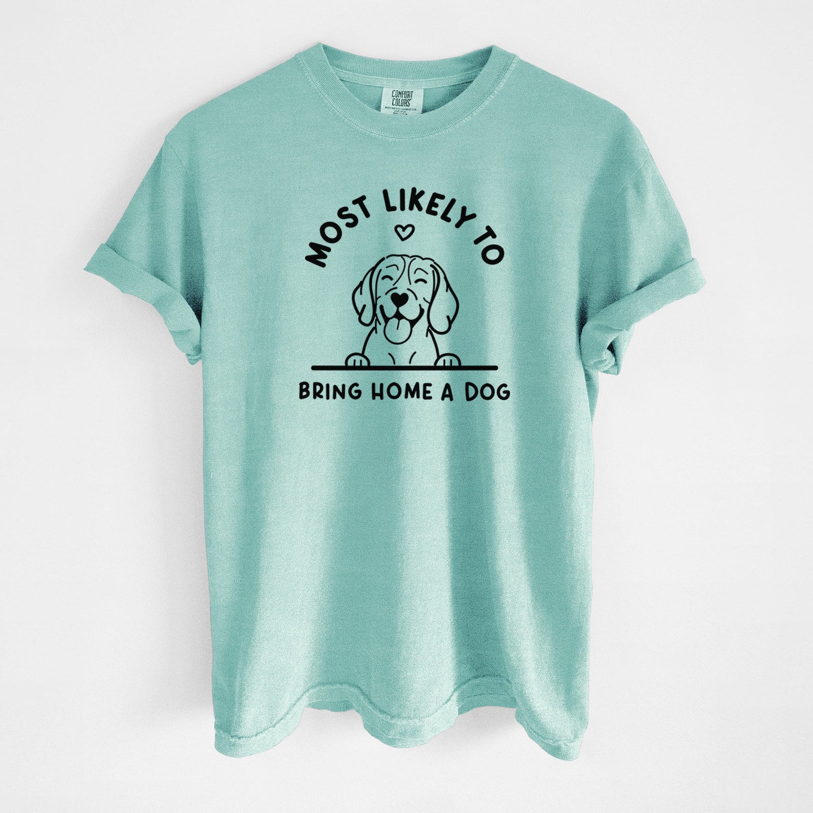 Most Likely to Bring Home a Dog - Beagle - Unisex Comfort Colors Garment-Dyed Heavyweight T-shirt in Chalky Mint