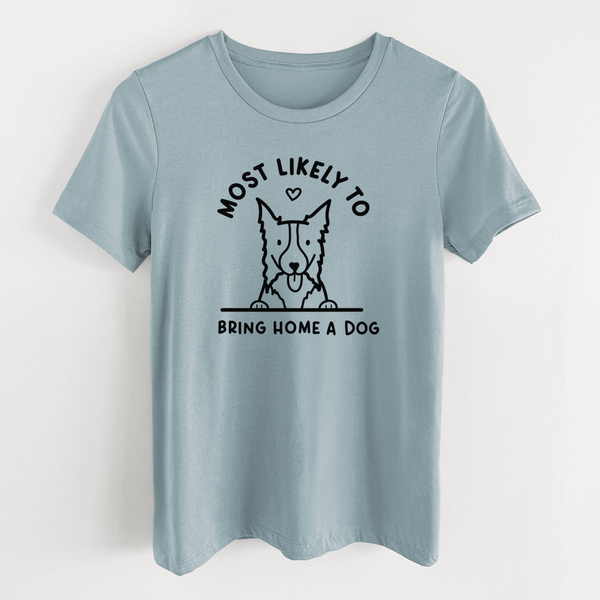 Most Likely to Bring Home a Dog - Border Collie - Women's Lightweight Relaxed Fit 100% Cotton Crewneck