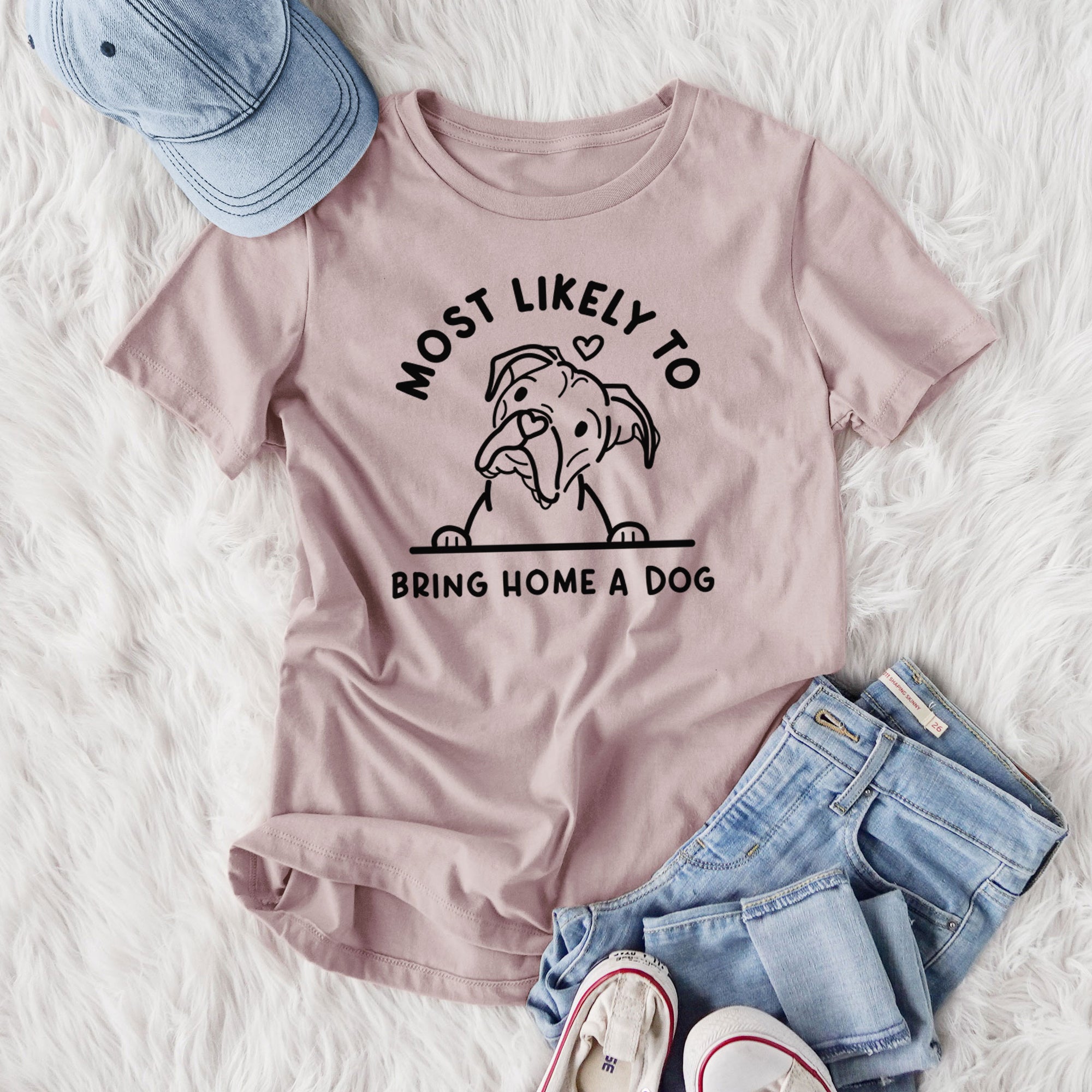 Most Likely to Bring Home a Dog - Boxer - Women's Lightweight Relaxed Fit 100% Cotton Crewneck