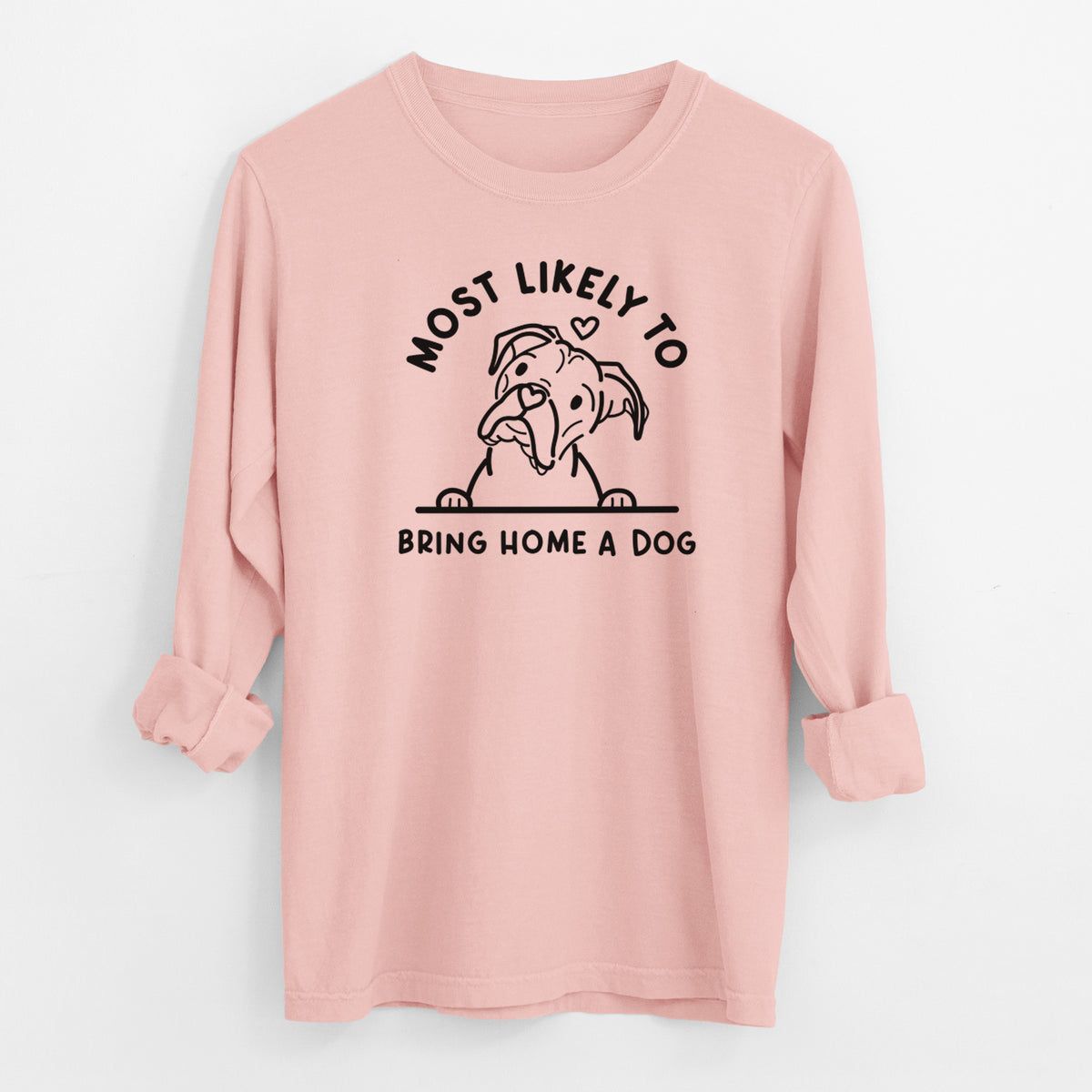 Most Likely to Bring Home a Dog - Boxer - Men's Heavyweight 100% Cotton Long Sleeve